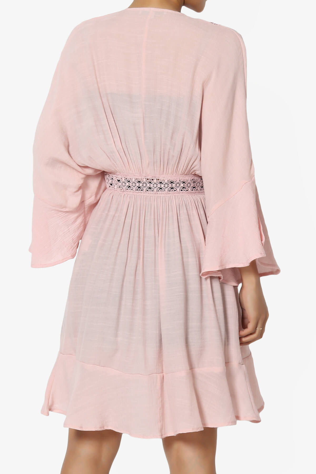 Kayla Lace Trim Kaftan PINK_2