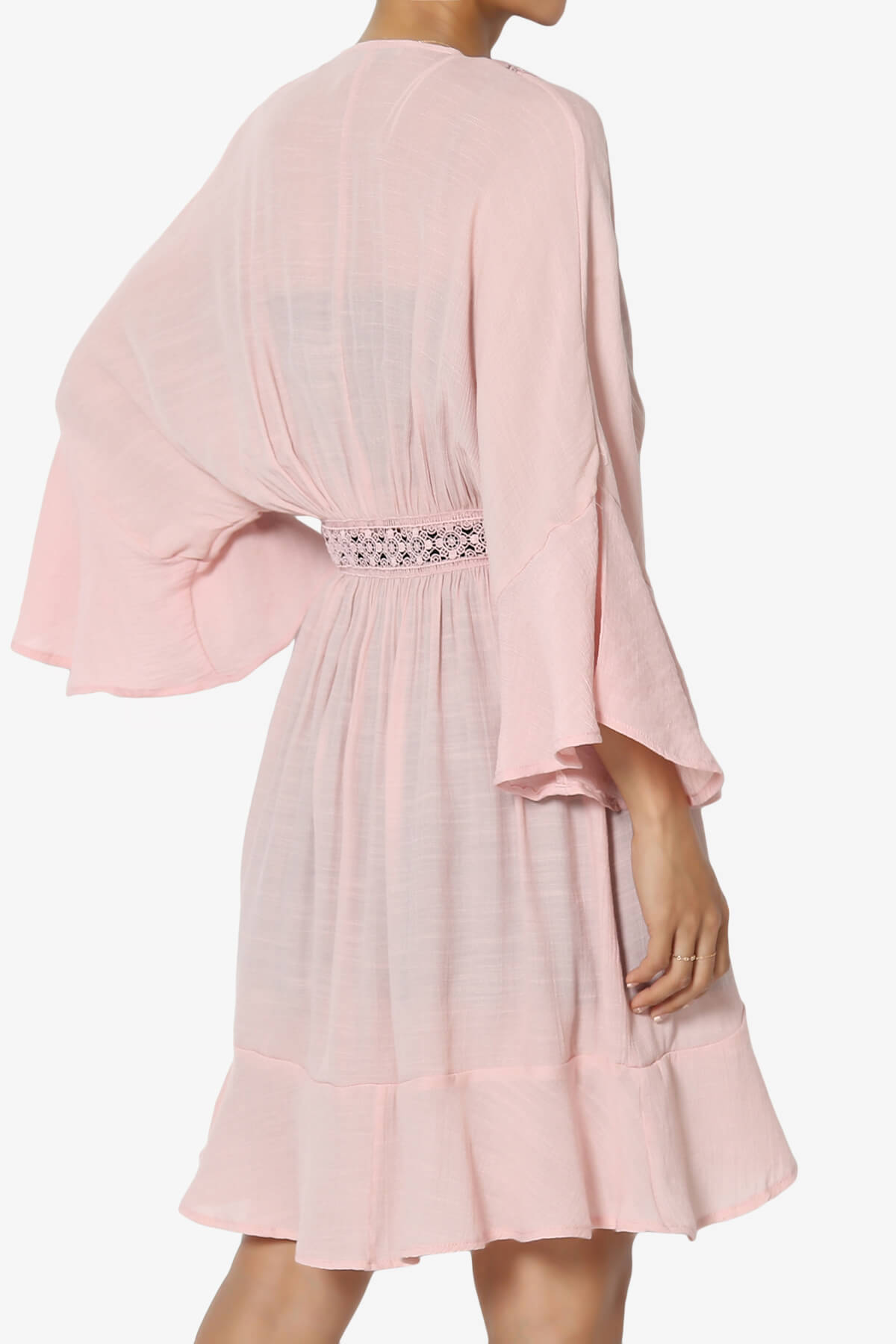 Kayla Lace Trim Kaftan PINK_4
