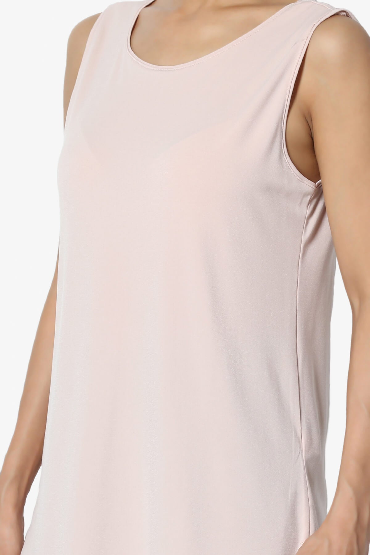 Lilly Sleeveless Side Slit Fluid Knit Tank Top DUSTY BLUSH_5
