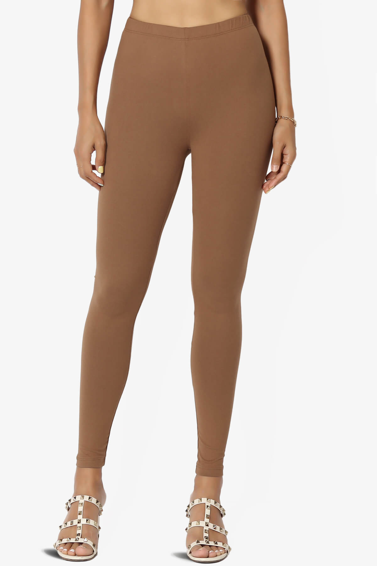 Loreen High Rise Microfiber Ankle Leggings DEEP CAMEL_1