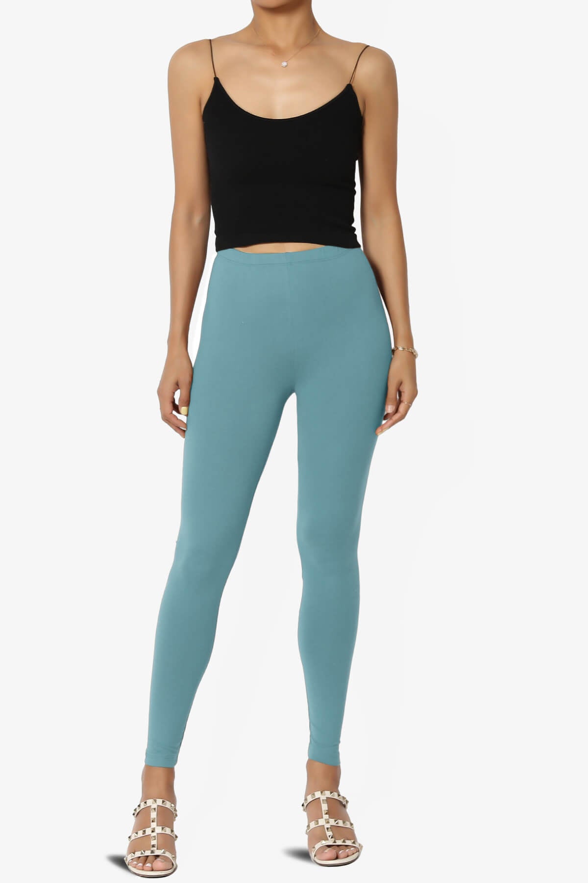 Loreen High Rise Microfiber Ankle Leggings DUSTY BLUE_6