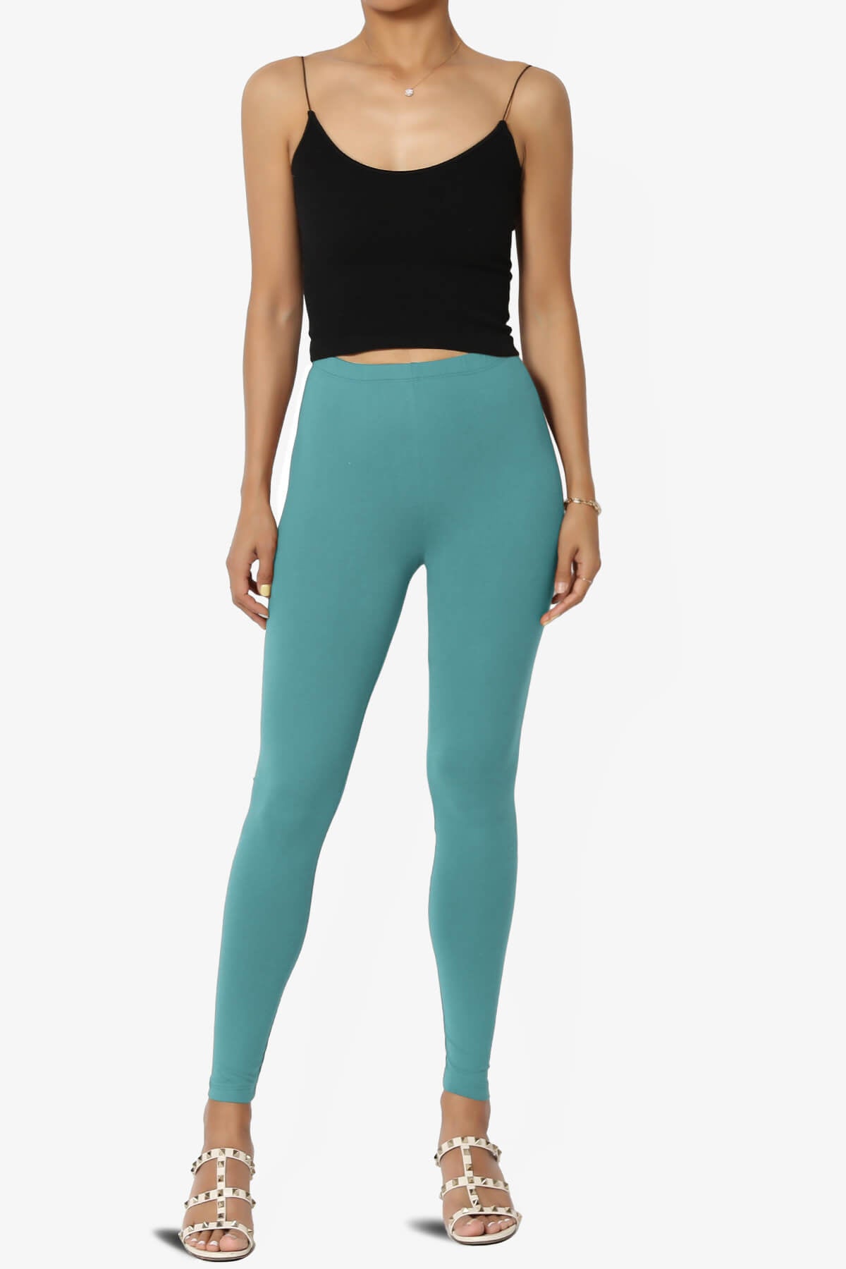 Loreen High Rise Microfiber Ankle Leggings DUSTY TEAL_6