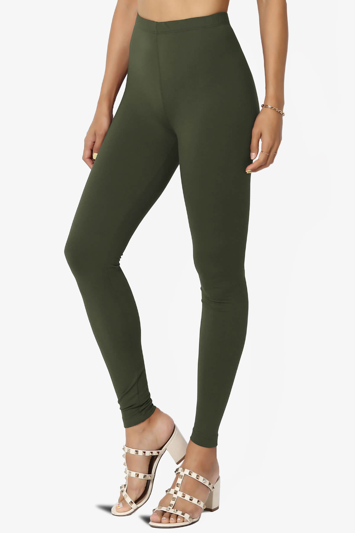 Loreen High Rise Microfiber Ankle Leggings OLIVE_3