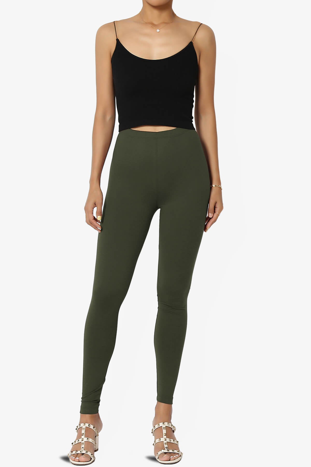 Loreen High Rise Microfiber Ankle Leggings OLIVE_6