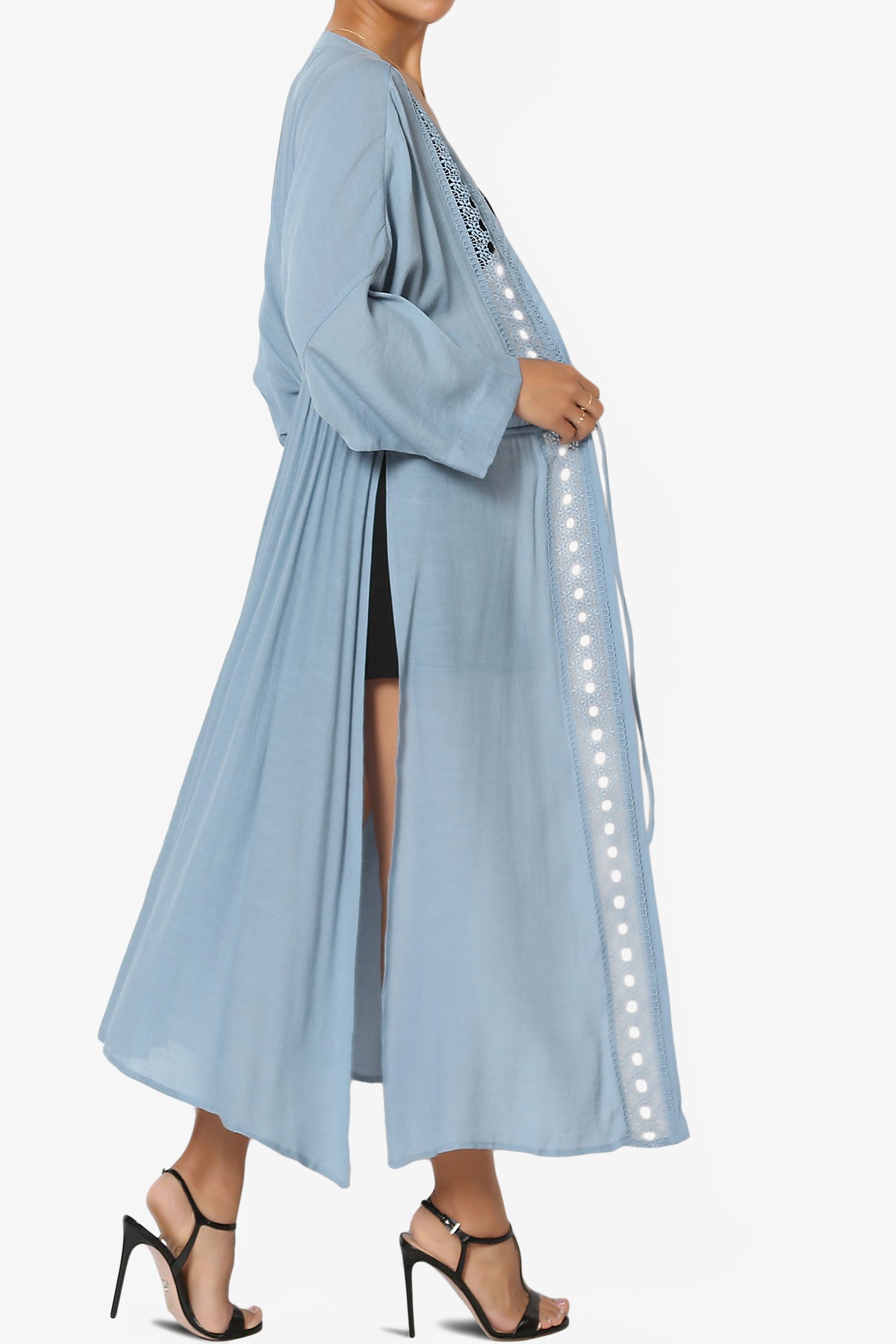 Sunlace Lace Trim High Slit Caftan LIGHT%20BLUE_4