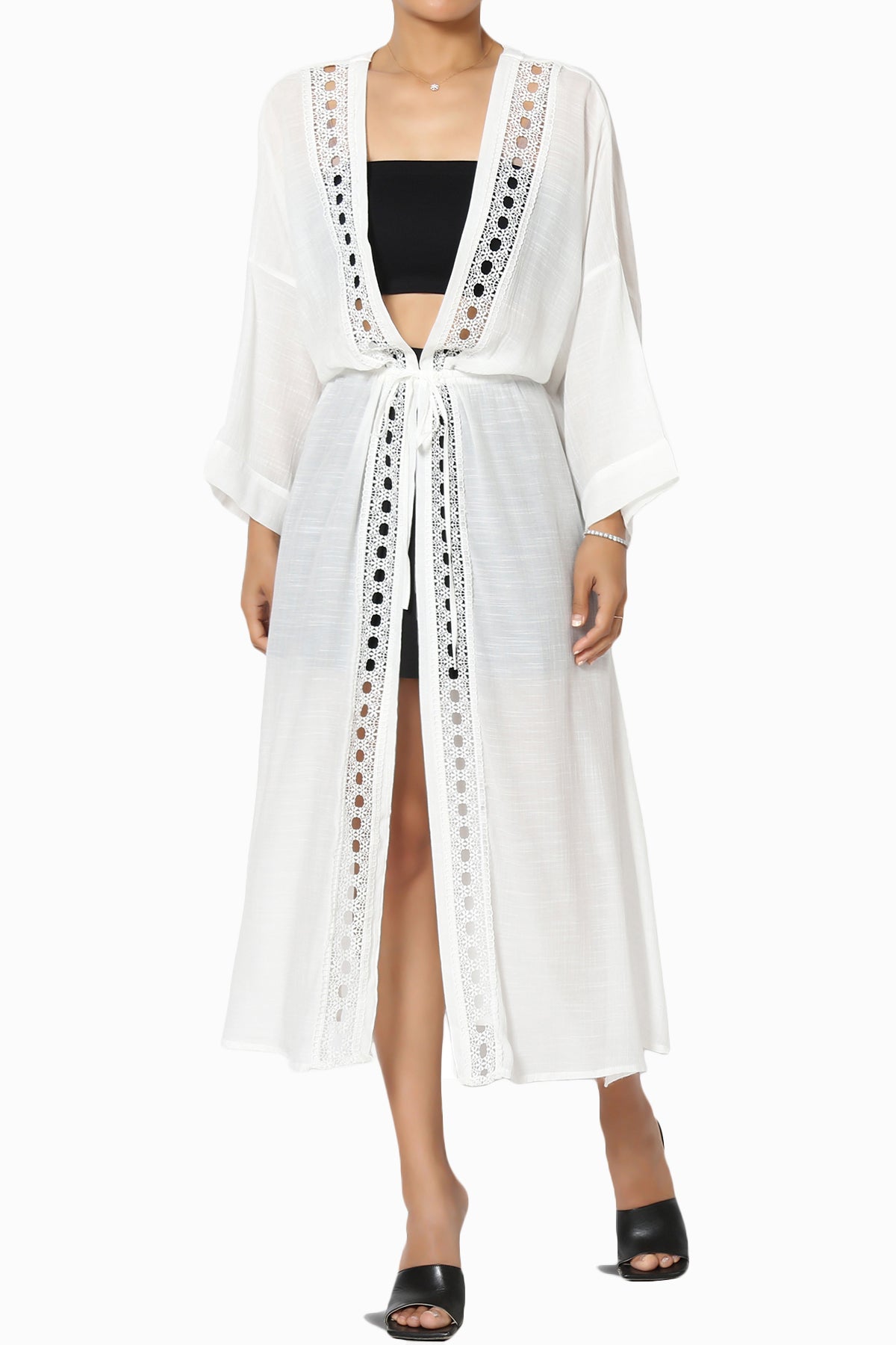 Sunlace Lace Trim High Slit Caftan OFF%20WHITE_1