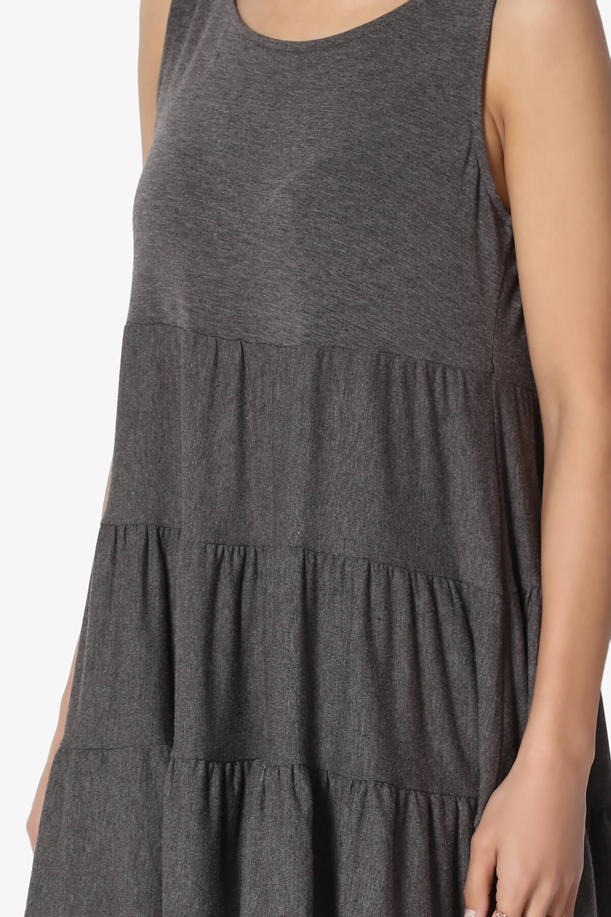 Maiika Sleeveless Tiered Ruffle Top CHARCOAL_5