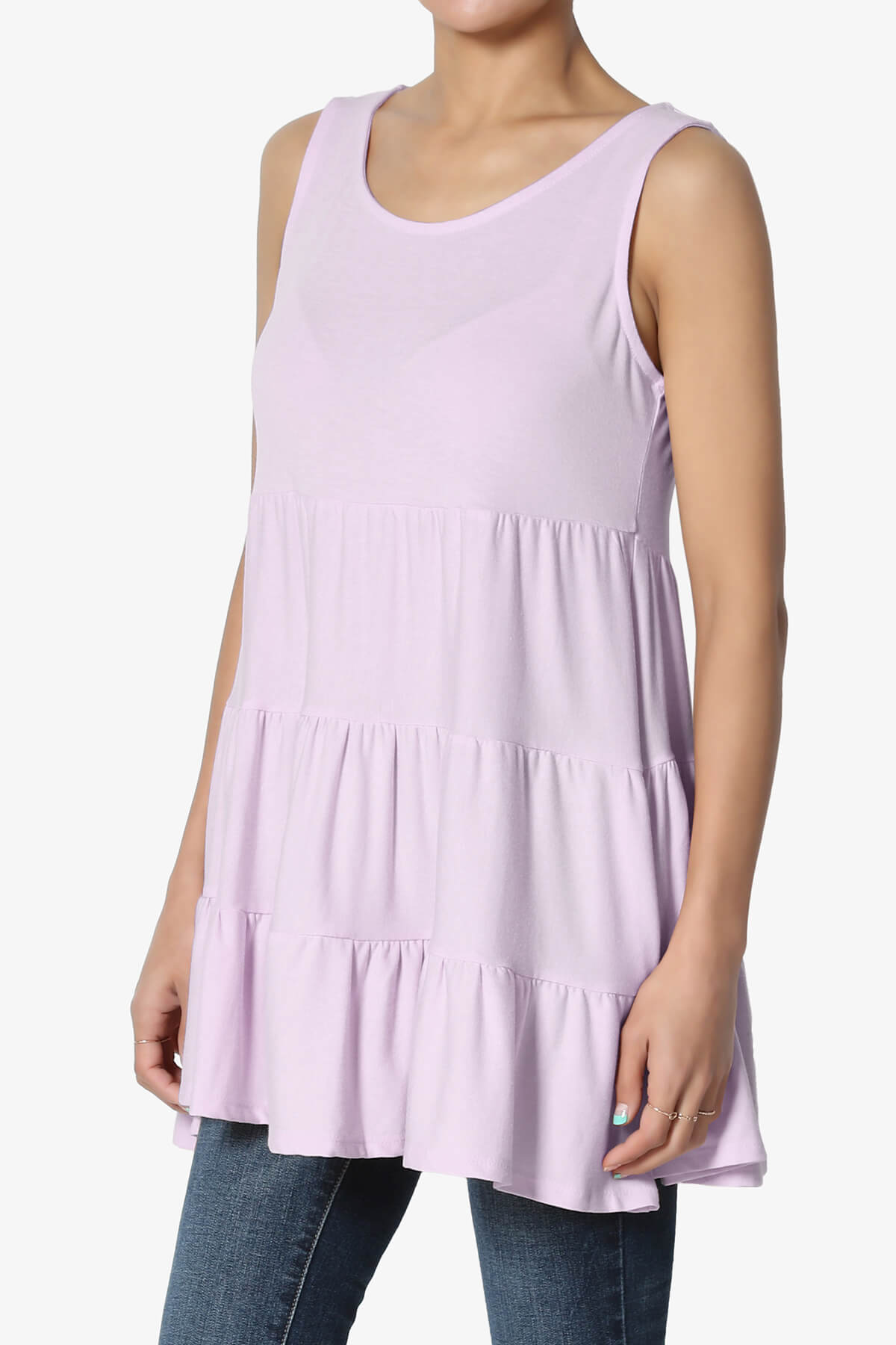 Maiika Sleeveless Tiered Ruffle Top DUSTY LAVENDER_3