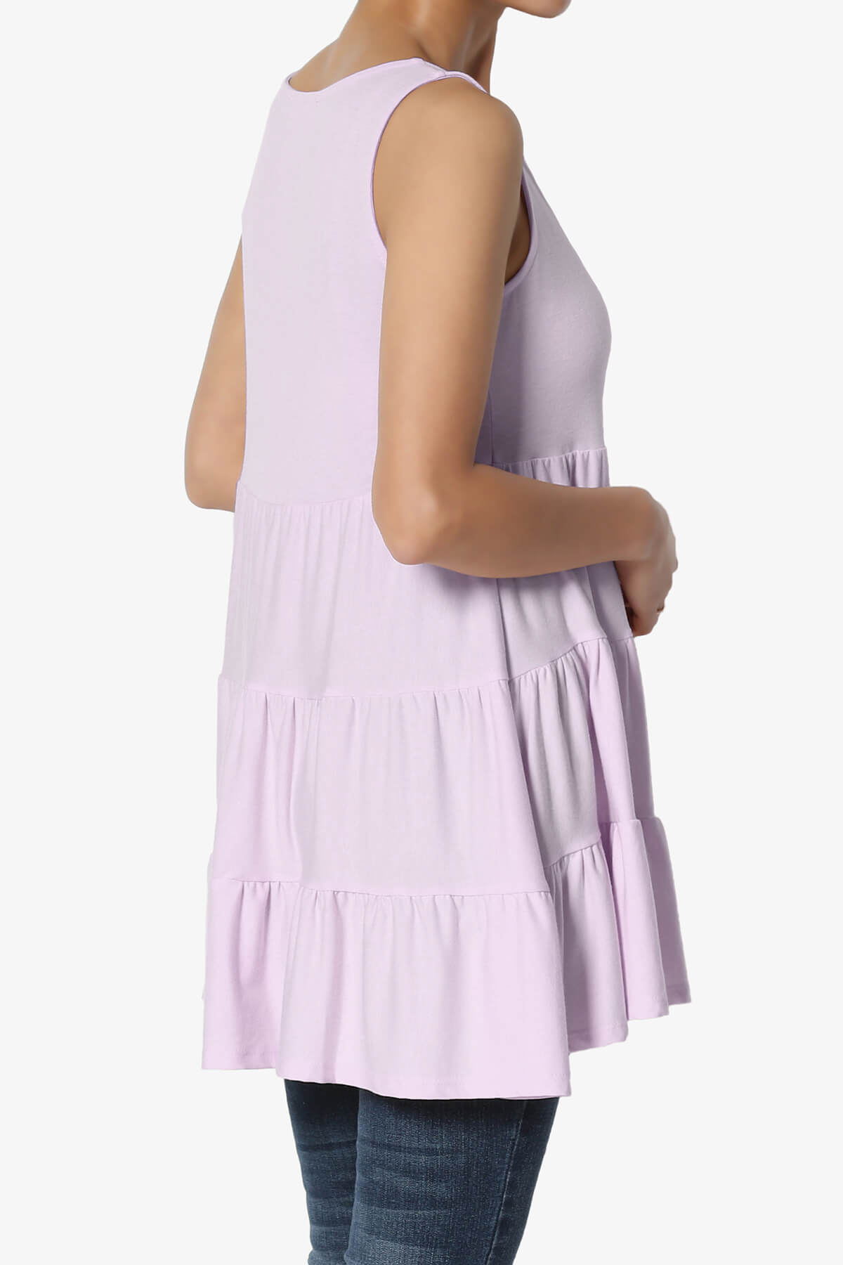 Maiika Sleeveless Tiered Ruffle Top DUSTY LAVENDER_4