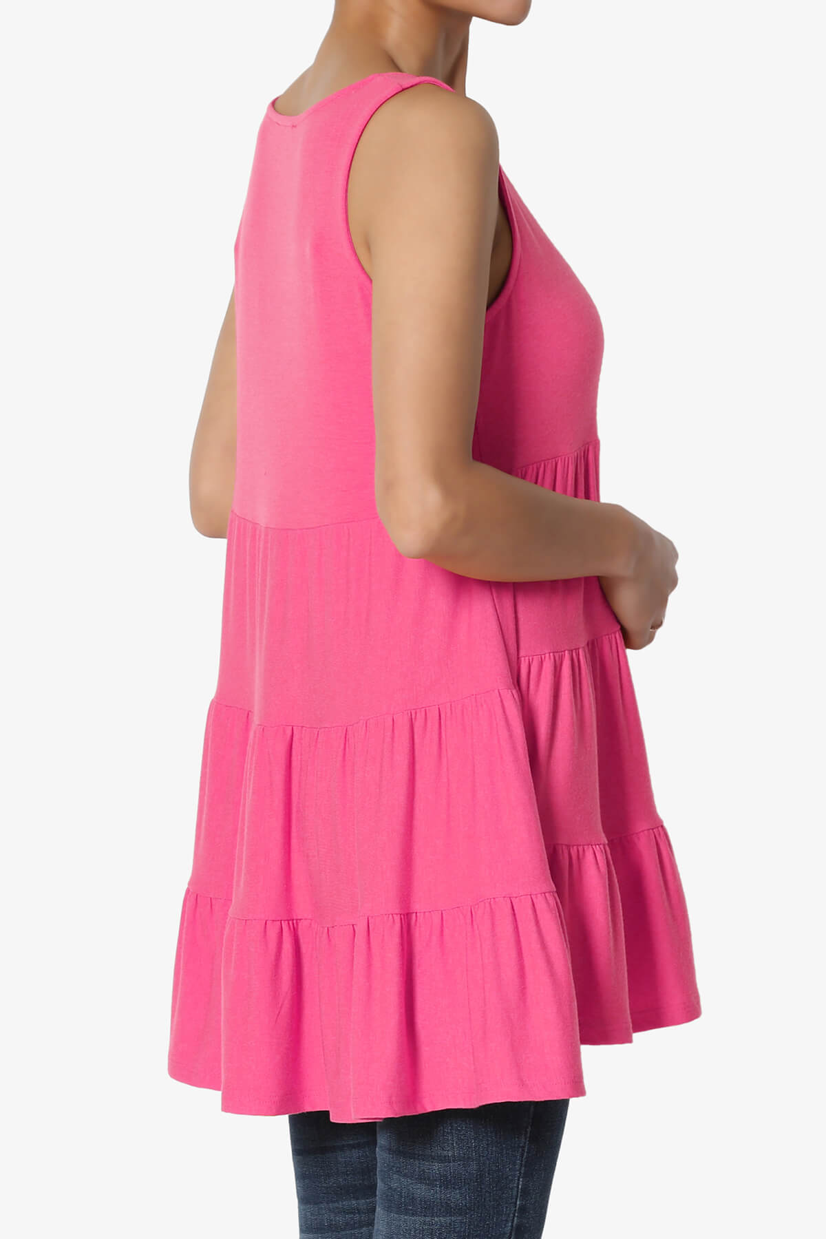 Maiika Sleeveless Tiered Ruffle Top FUCHSIA_4