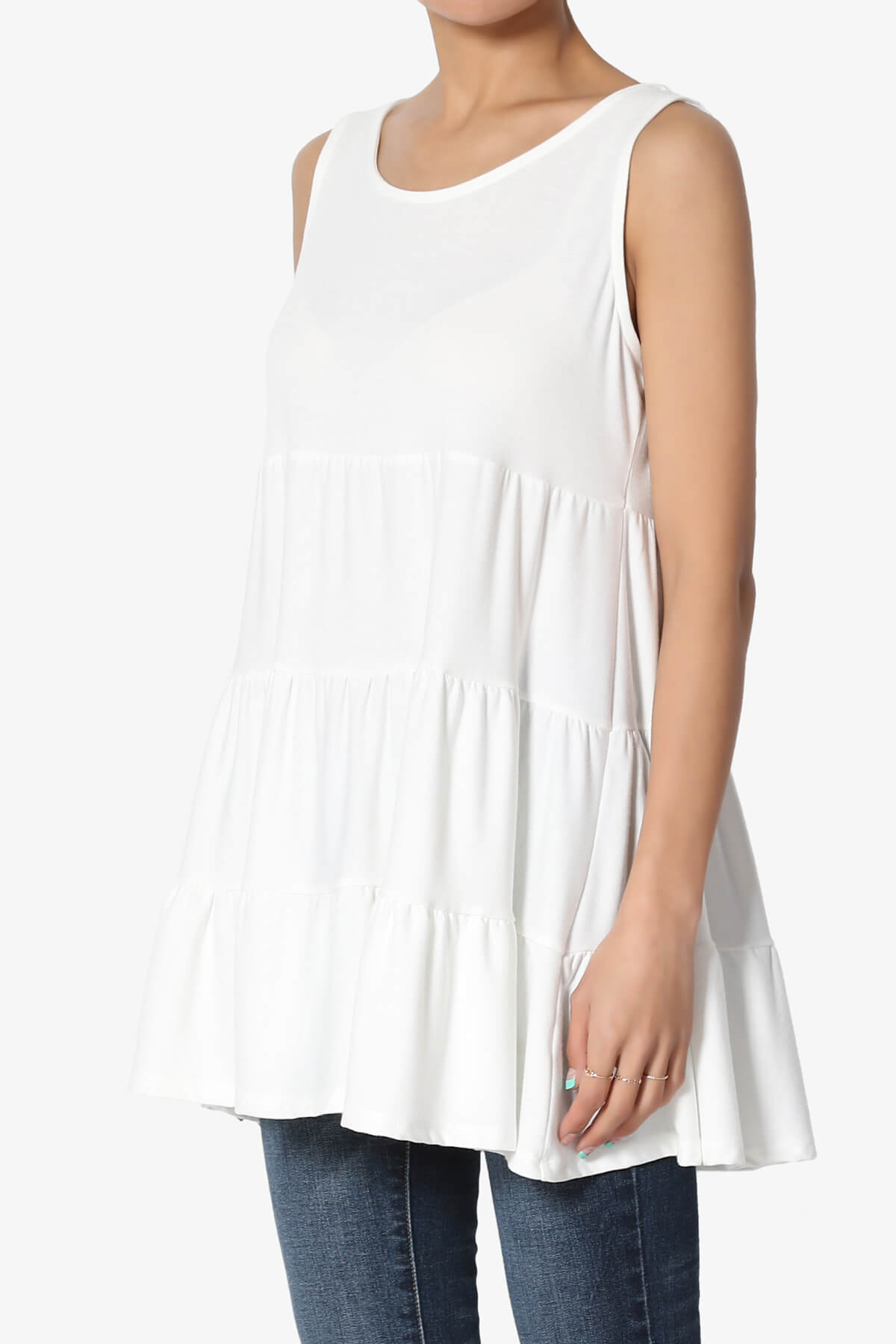Maiika Sleeveless Tiered Ruffle Top IVORY_3
