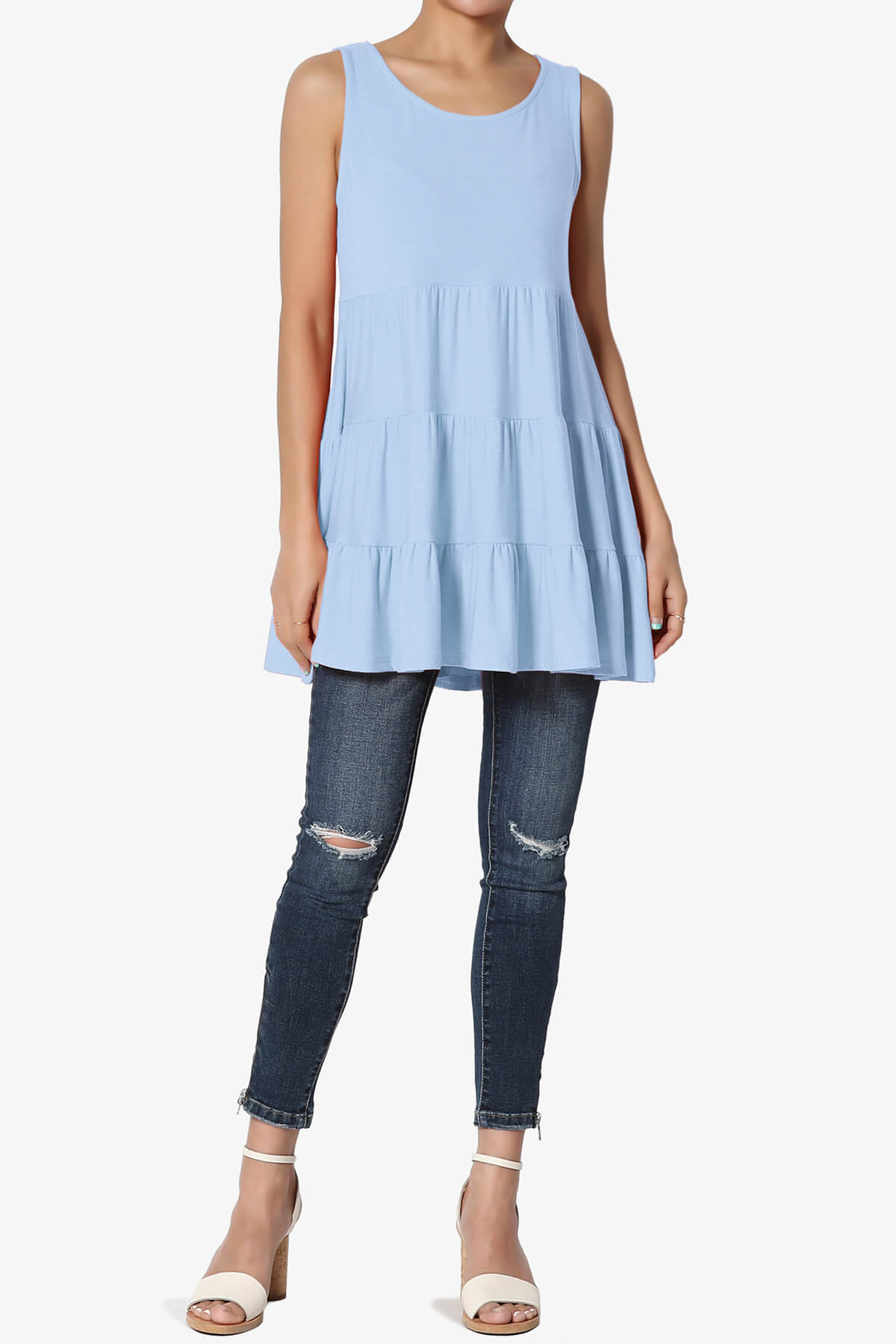 Maiika Sleeveless Tiered Ruffle Top LIGHT BLUE_6