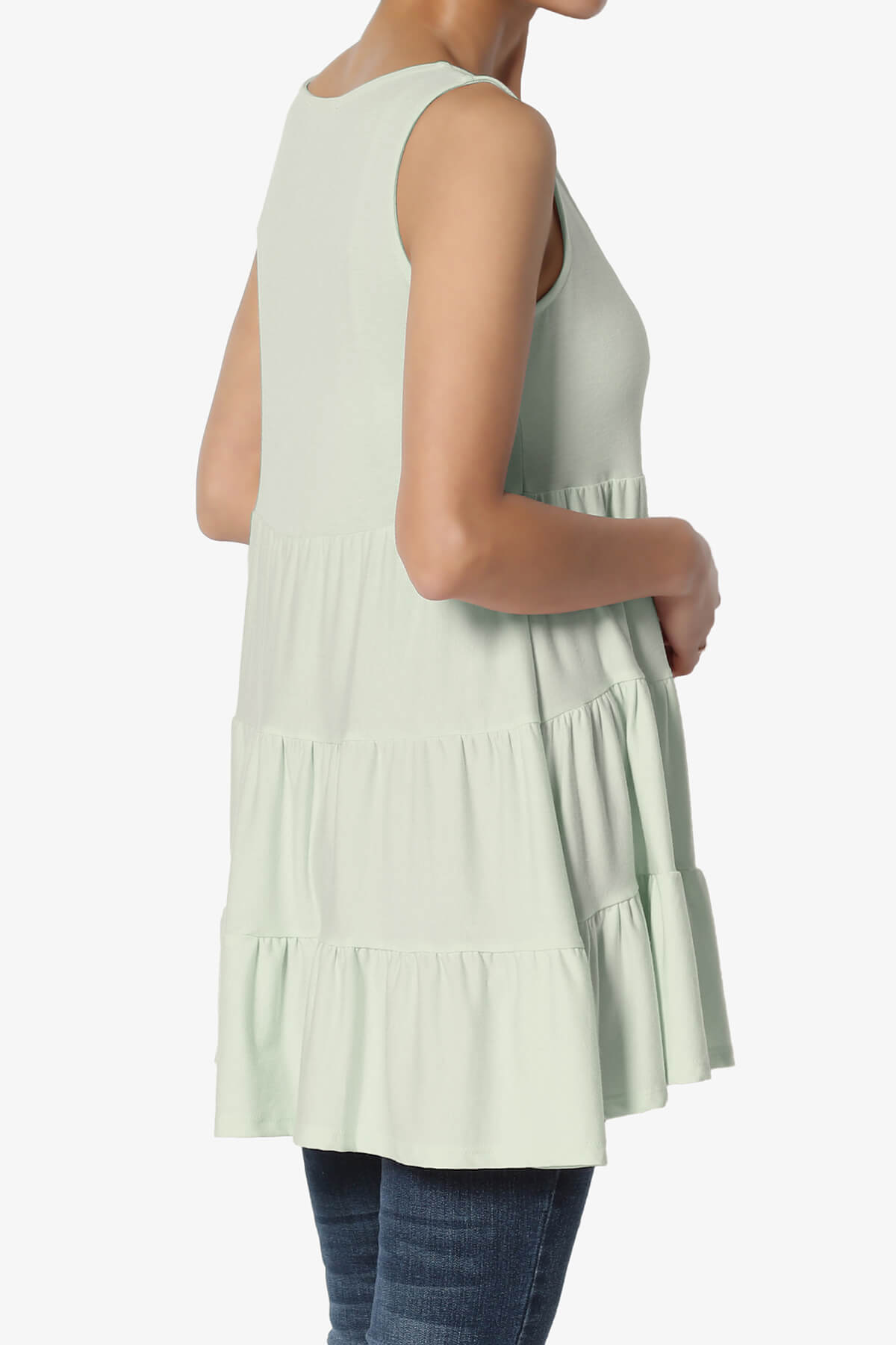 Maiika Sleeveless Tiered Ruffle Top LIGHT SAGE_4