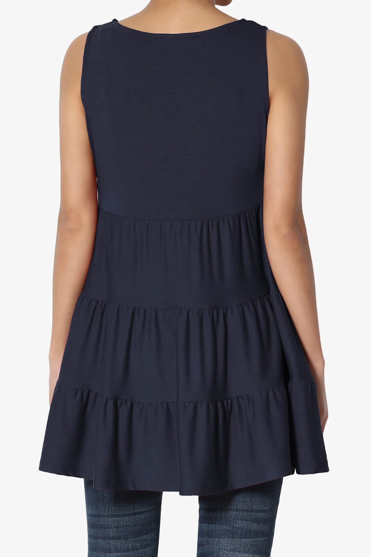 Maiika Sleeveless Tiered Ruffle Top NAVY_2