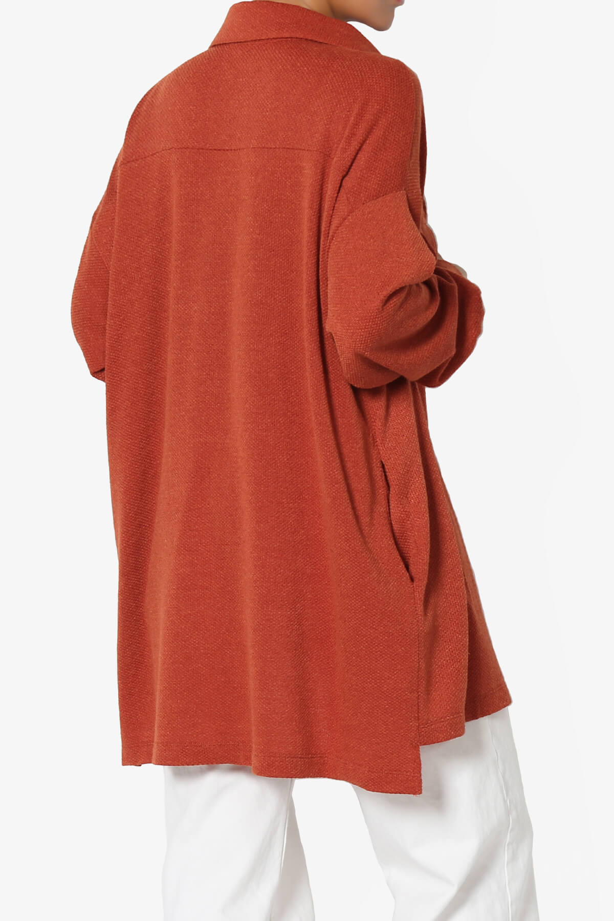 Matryx Jacquard Oversized Shirts Shacket COPPER_4