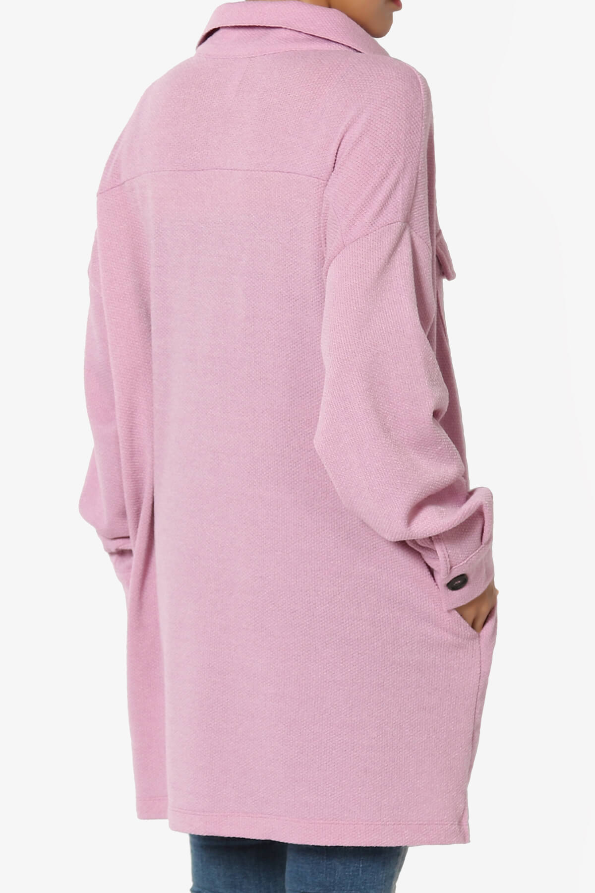 Matryx Jacquard Oversized Shirts Shacket MAUVE_4