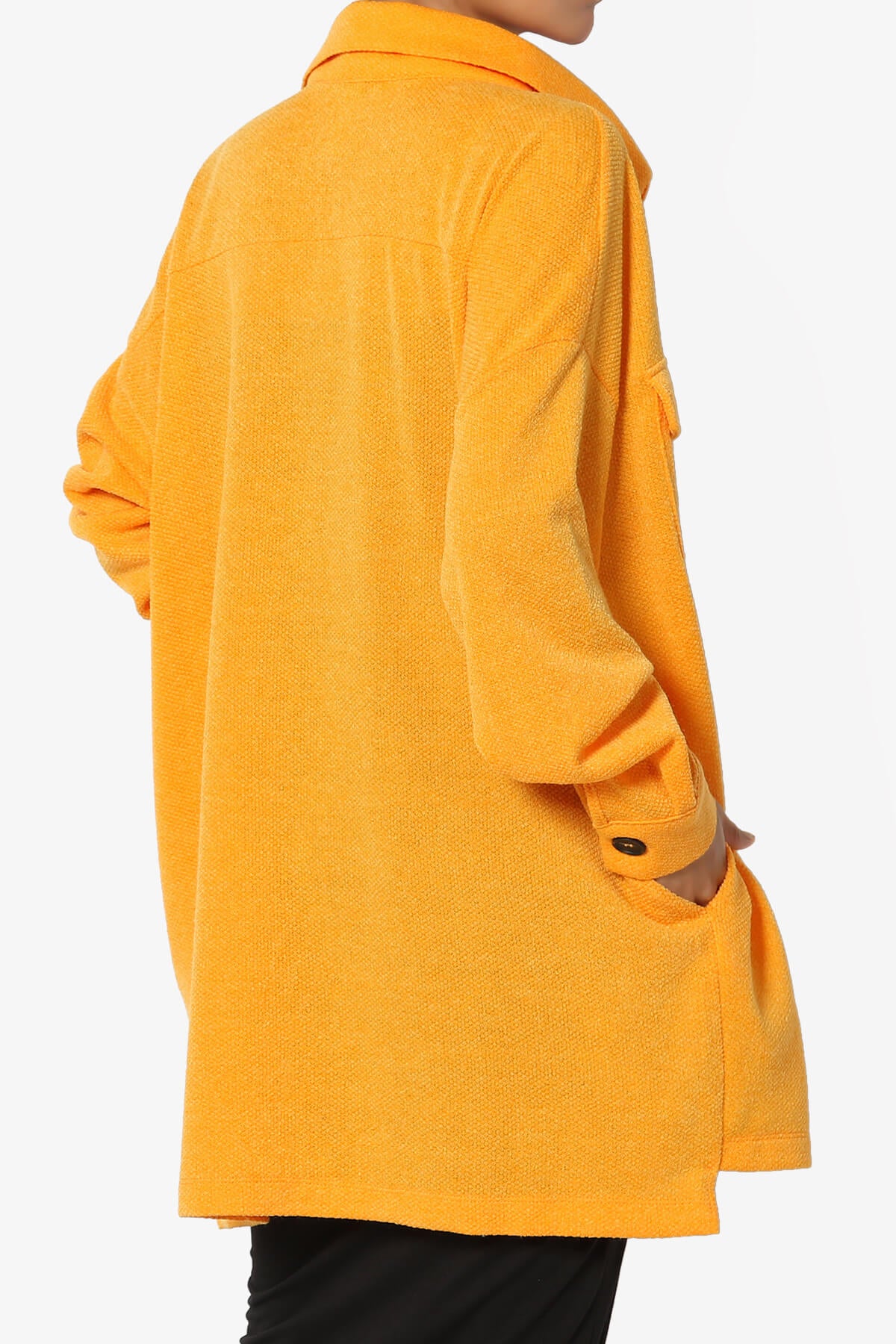 Matryx Jacquard Oversized Shirts Shacket YELLOW GOLD_4