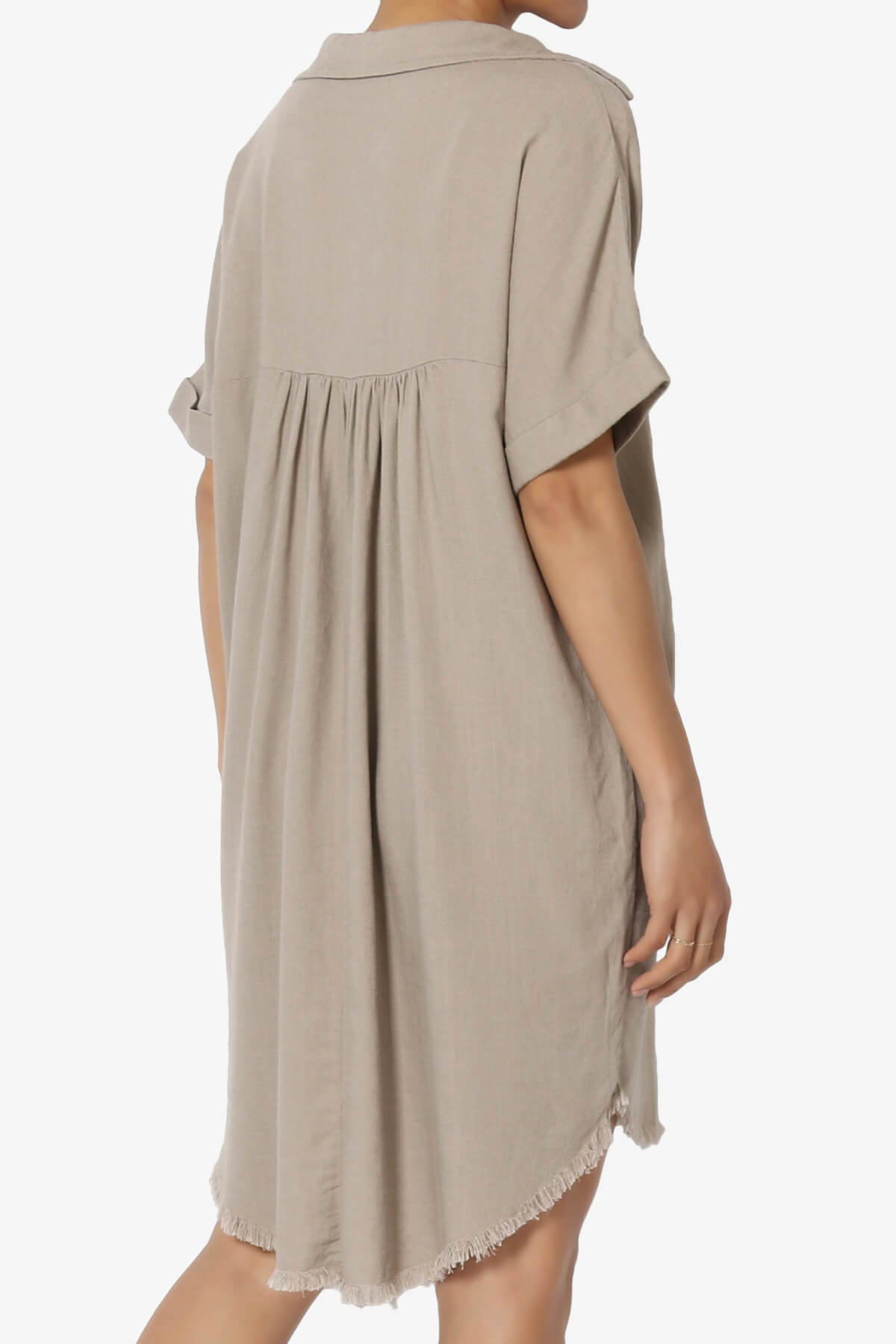 Mayven Linen Oversized Shirt Dress LIGHT MOCHA_4