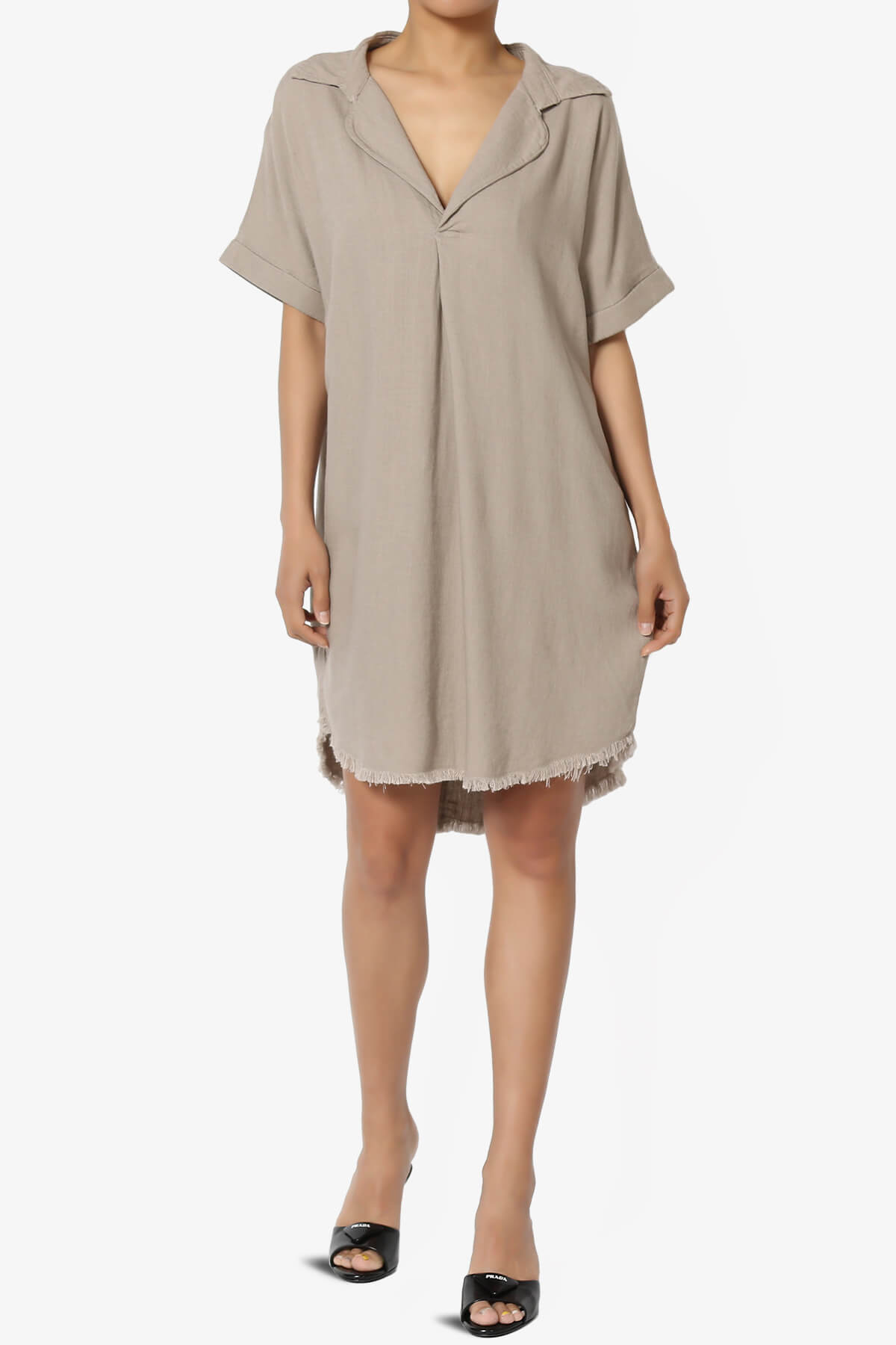 Mayven Linen Oversized Shirt Dress LIGHT MOCHA_6