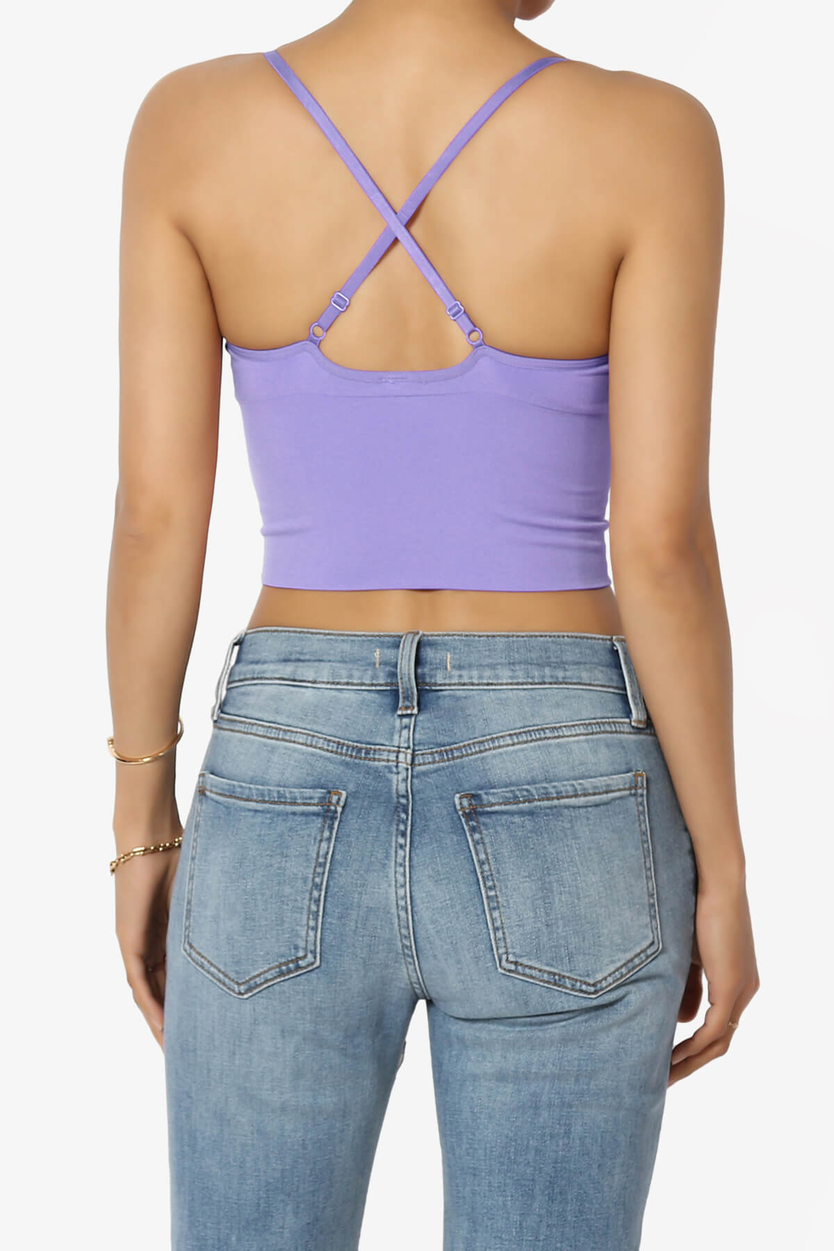Melena Cross Back Triangle V-Neck Crop Cami LAVENDER_2