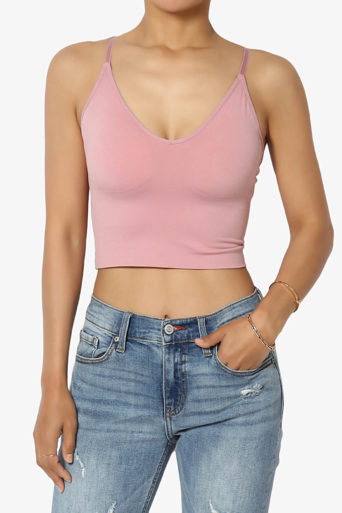 Melena Cross Back Triangle V-Neck Crop Cami MAUVE_1