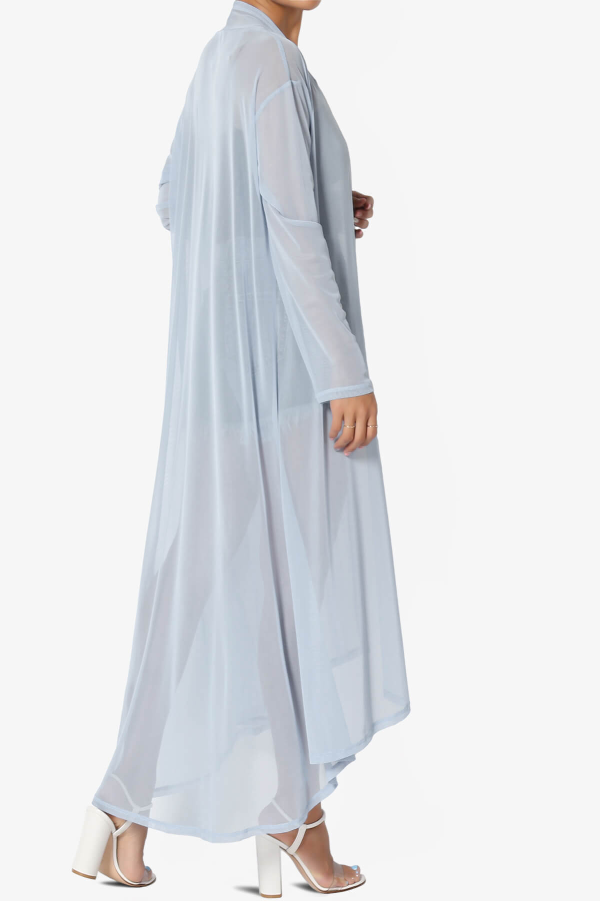 Moxxi Sheer Mesh Open Cardigan Duster ASH BLUE_4