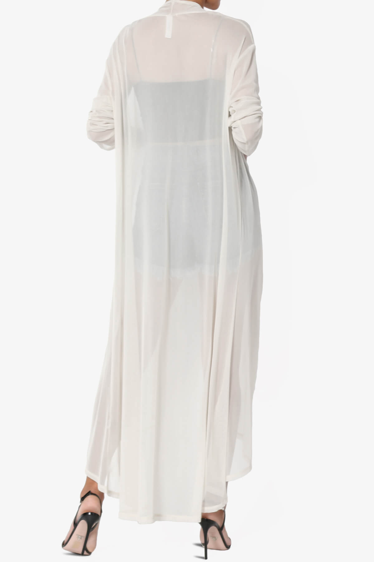 Moxxi Sheer Mesh Open Cardigan Duster BONE_2