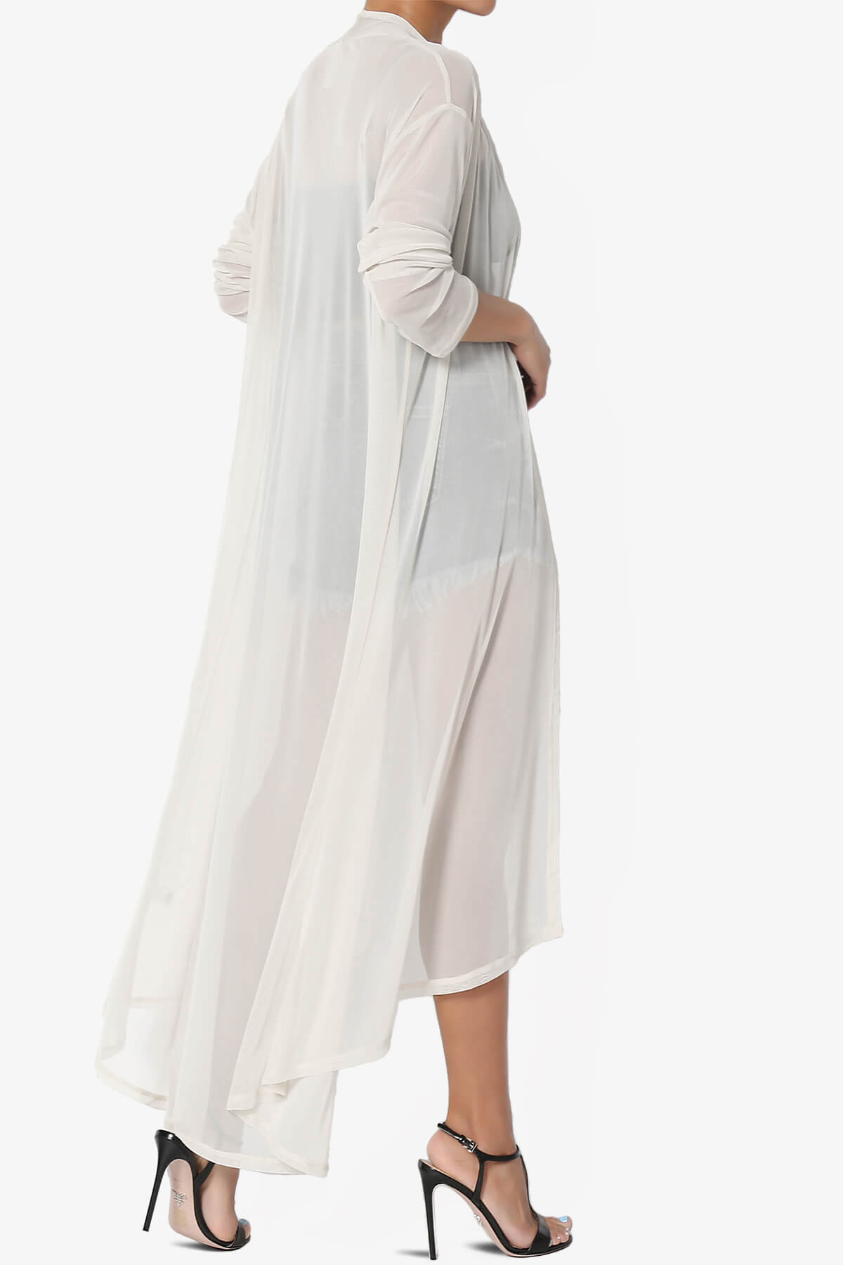 Moxxi Sheer Mesh Open Cardigan Duster BONE_4