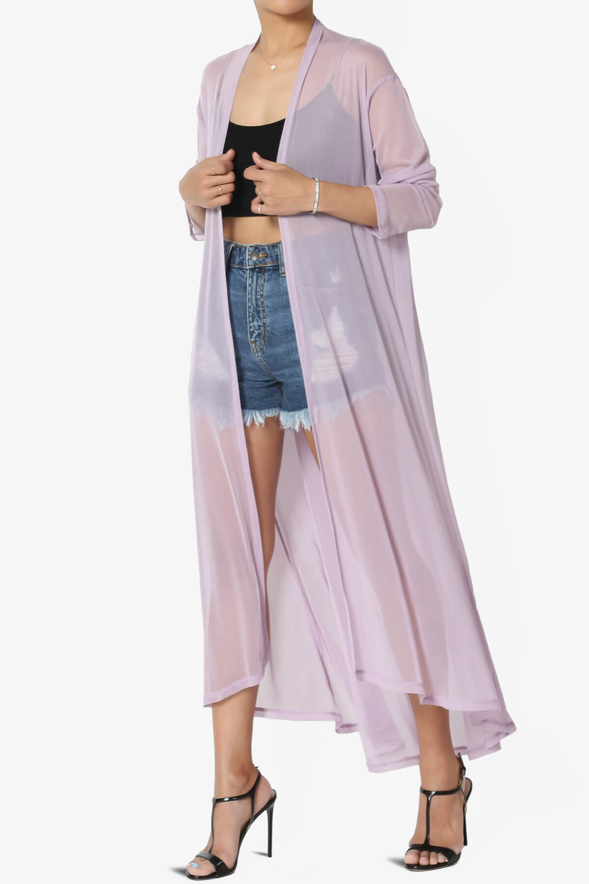 Moxxi Sheer Mesh Open Cardigan Duster DUSTY LAVENDER_3
