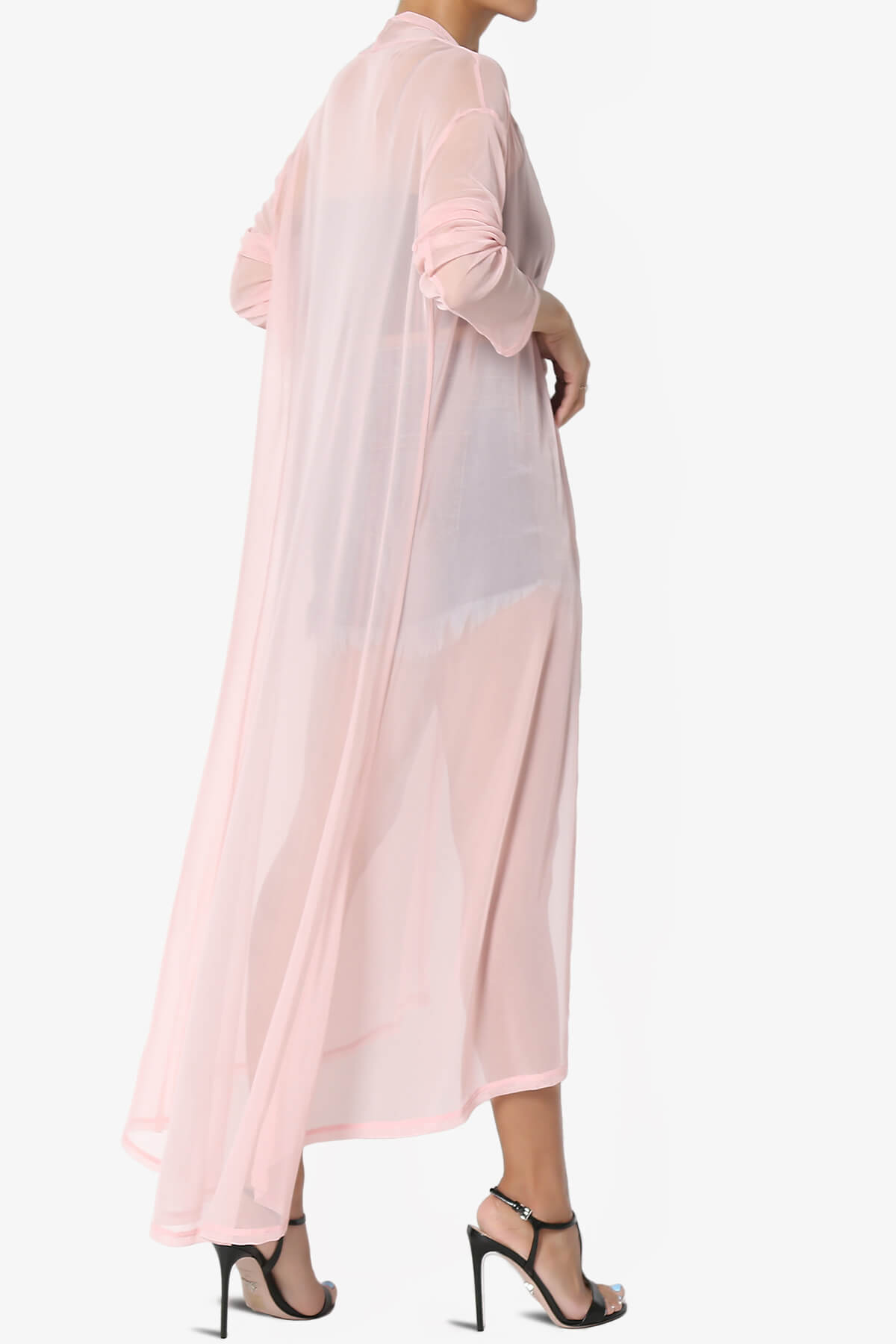 Moxxi Sheer Mesh Open Cardigan Duster DUSTY PINK_4