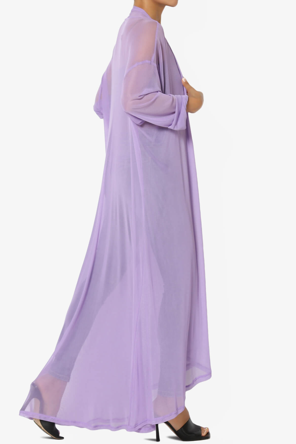Moxxi Sheer Mesh Open Cardigan Duster LAVENDER_4