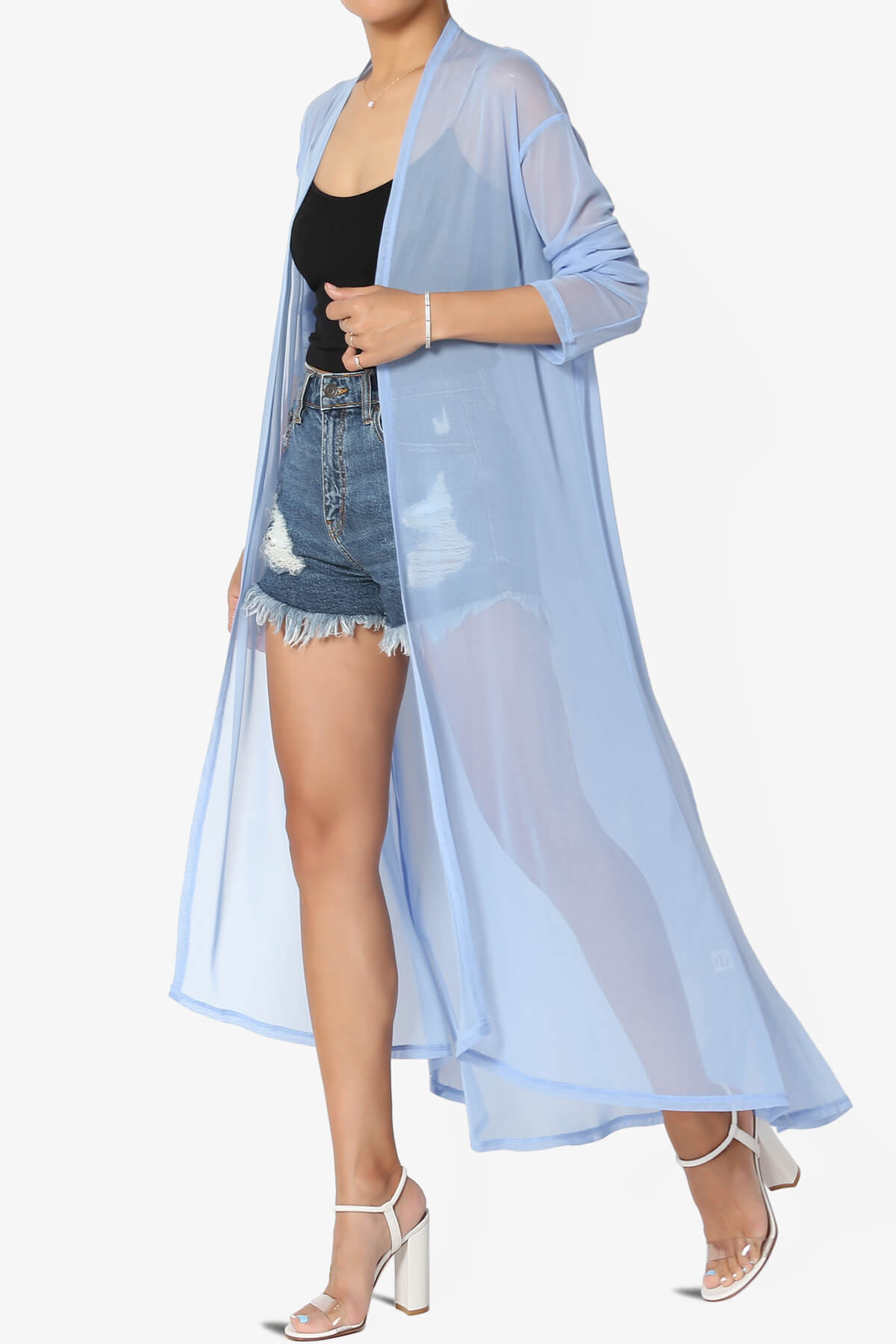 Moxxi Sheer Mesh Open Cardigan Duster LIGHT BLUE_3