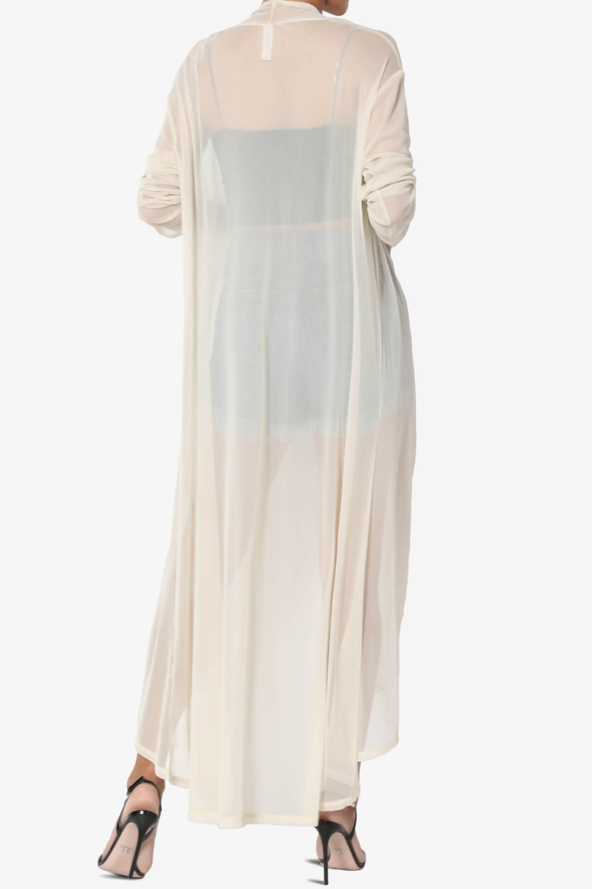 Moxxi Sheer Mesh Open Cardigan Duster TAUPE_2