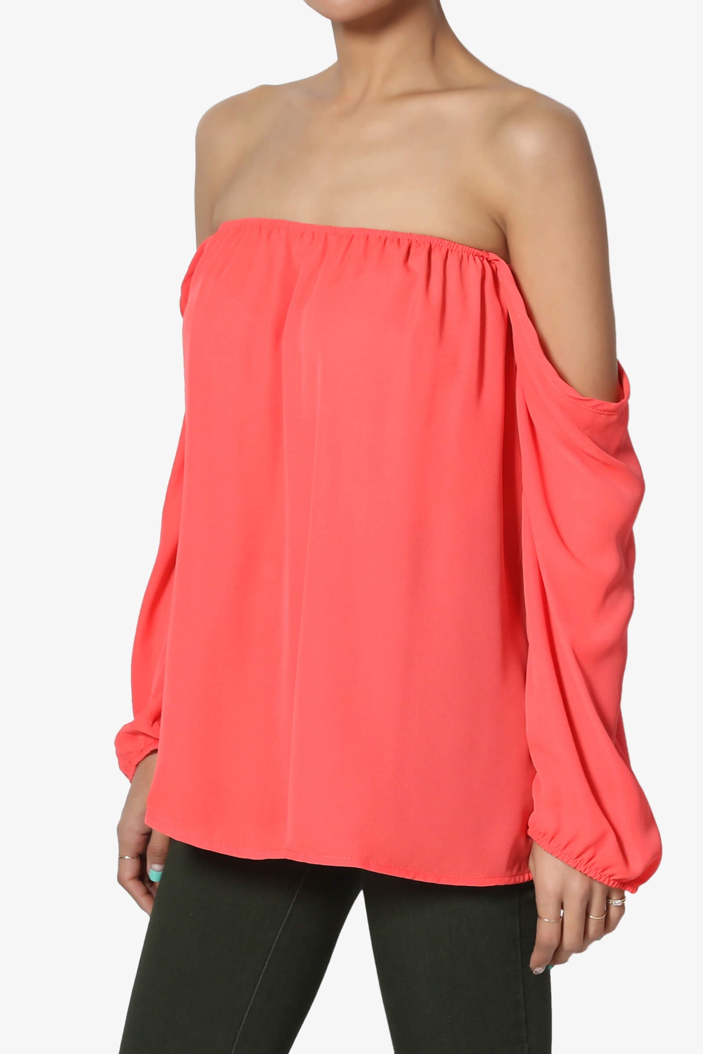 Bali Off Shoulder Blouse CORAL_3