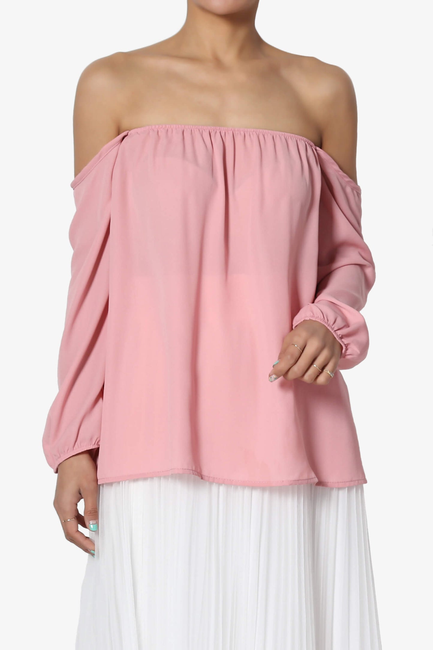 Bali Off Shoulder Blouse DUSTY PINK_1