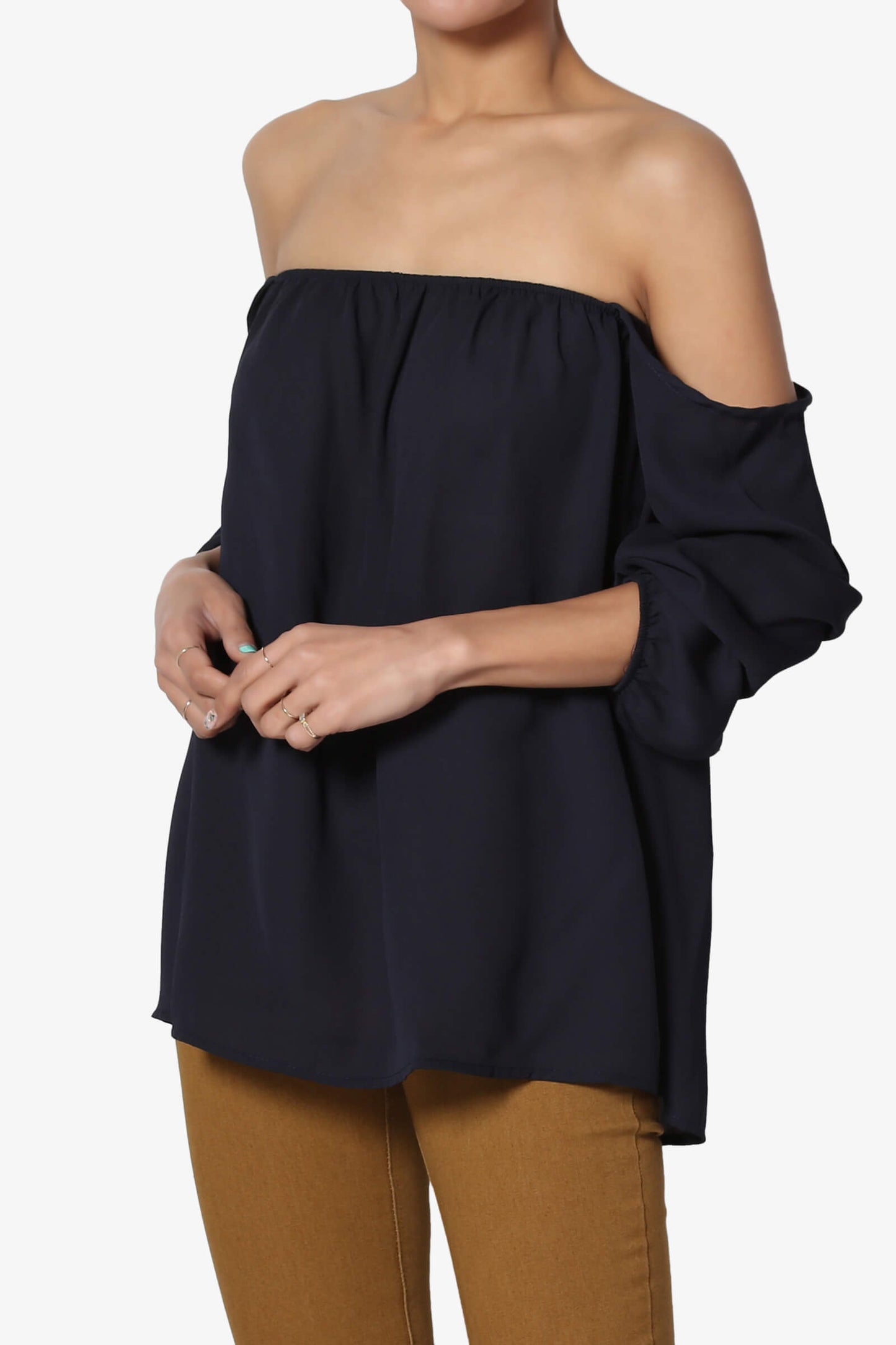 Bali Off Shoulder Blouse NAVY_3
