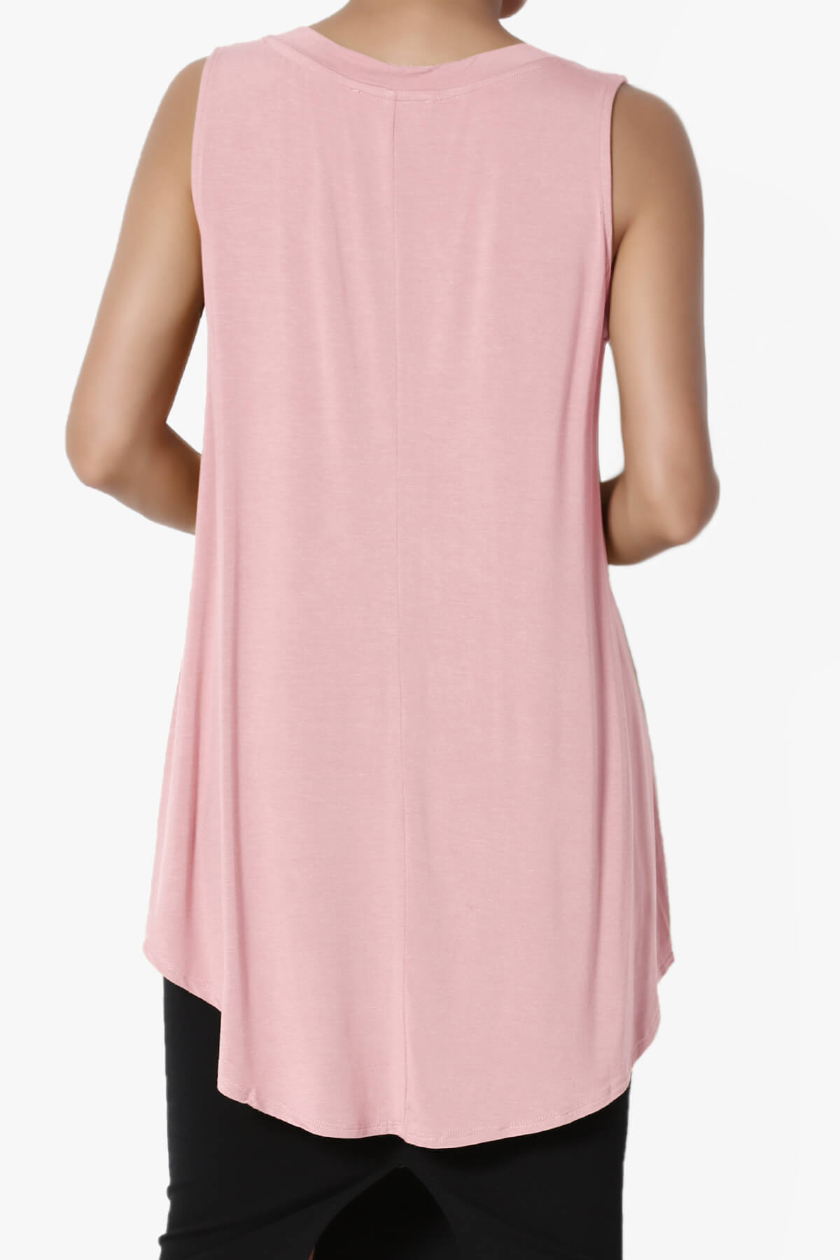 Myles Sleeveless V-Neck Luxe Jersey Top DUSTY PINK_2