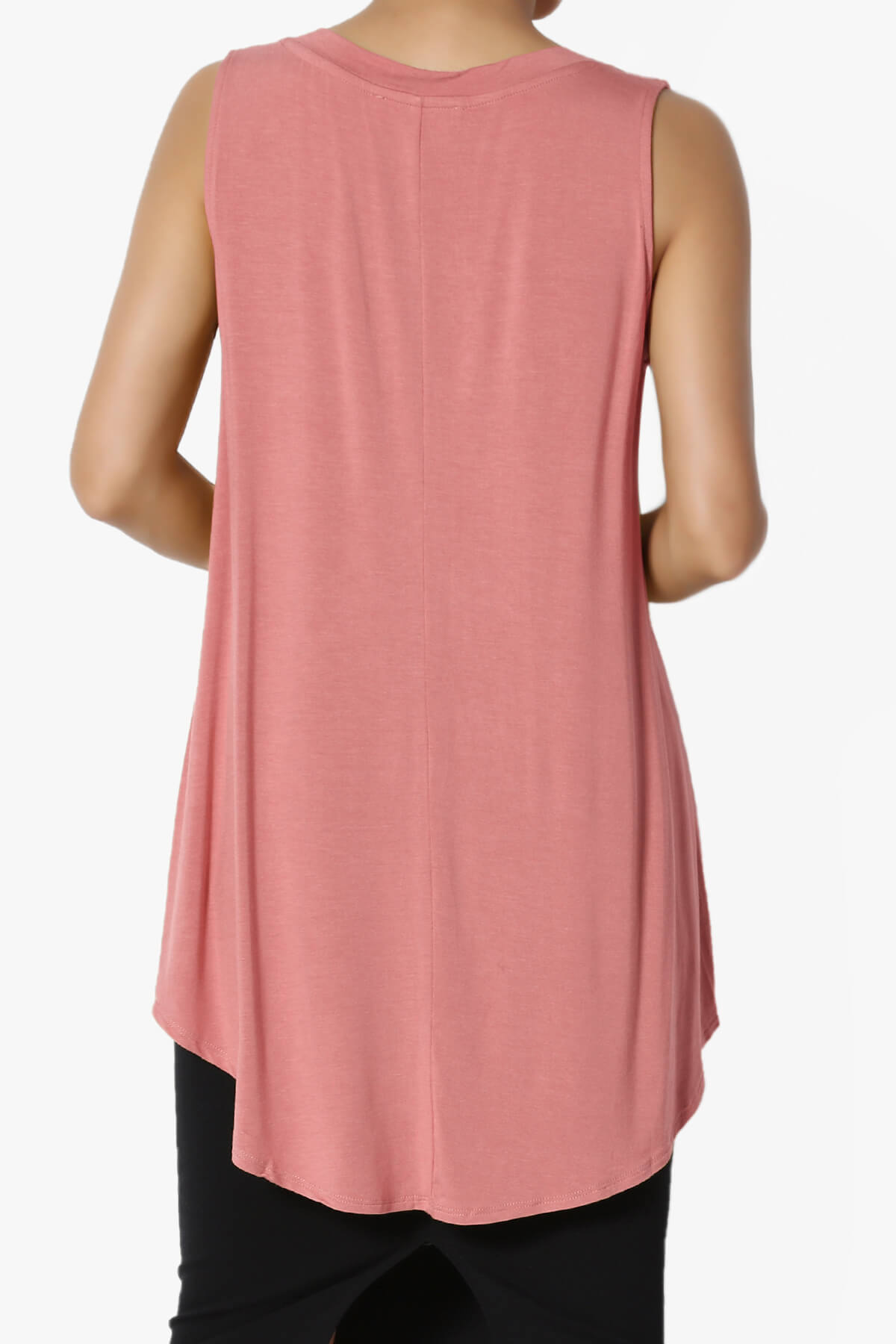 Myles Sleeveless V-Neck Luxe Jersey Top DUSTY ROSE_2