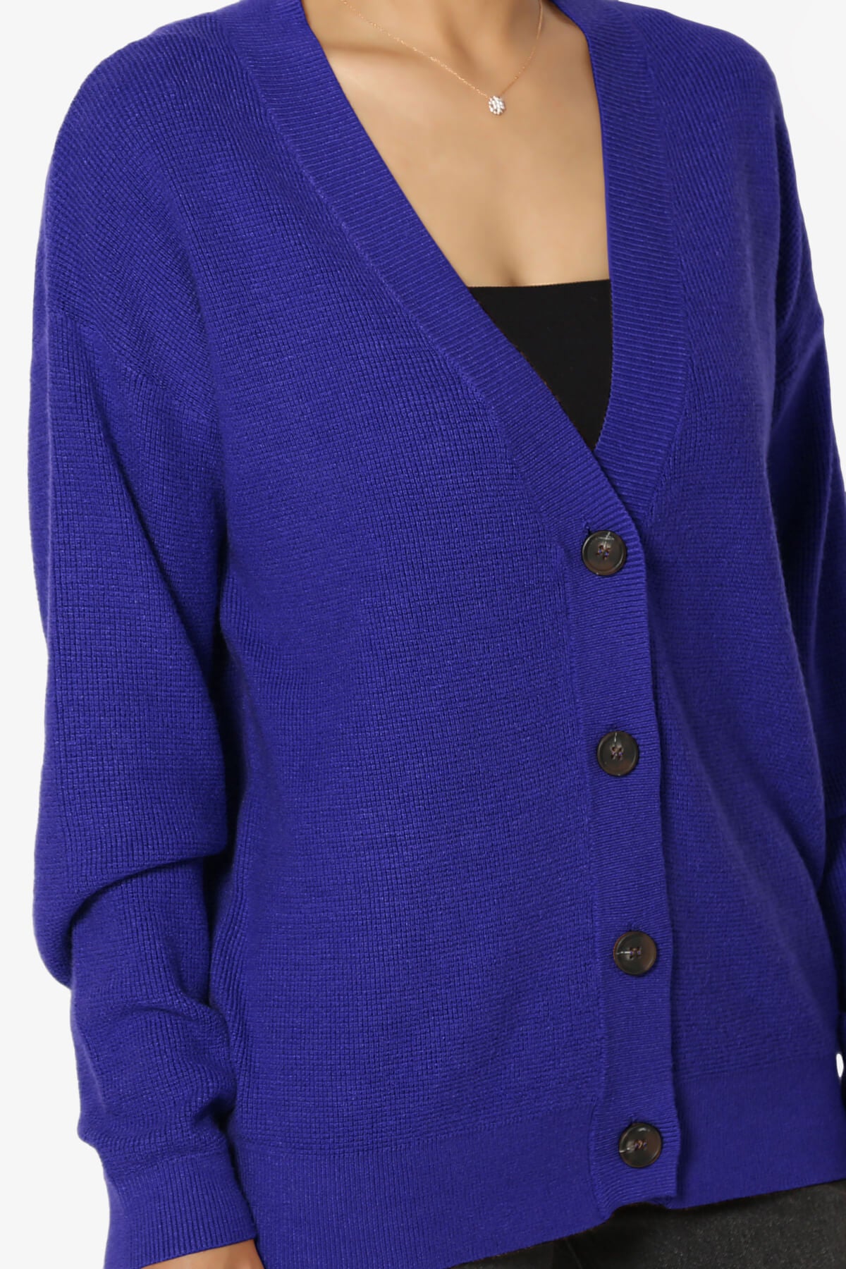 Nicky Micro Waffle Viscose Knit Cardigan BRIGHT BLUE_5