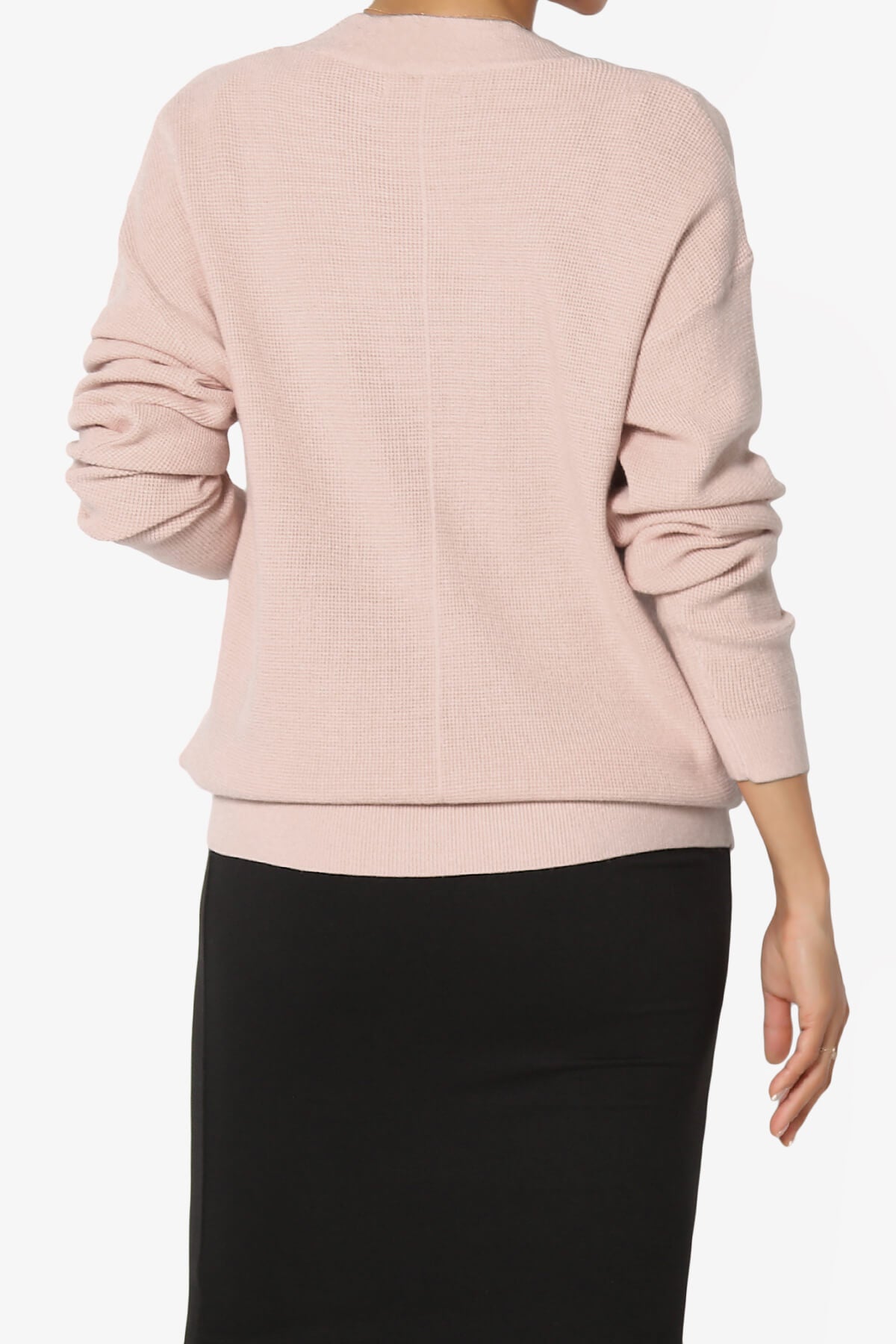 Nicky Micro Waffle Viscose Knit Cardigan DUSTY BLUSH_2