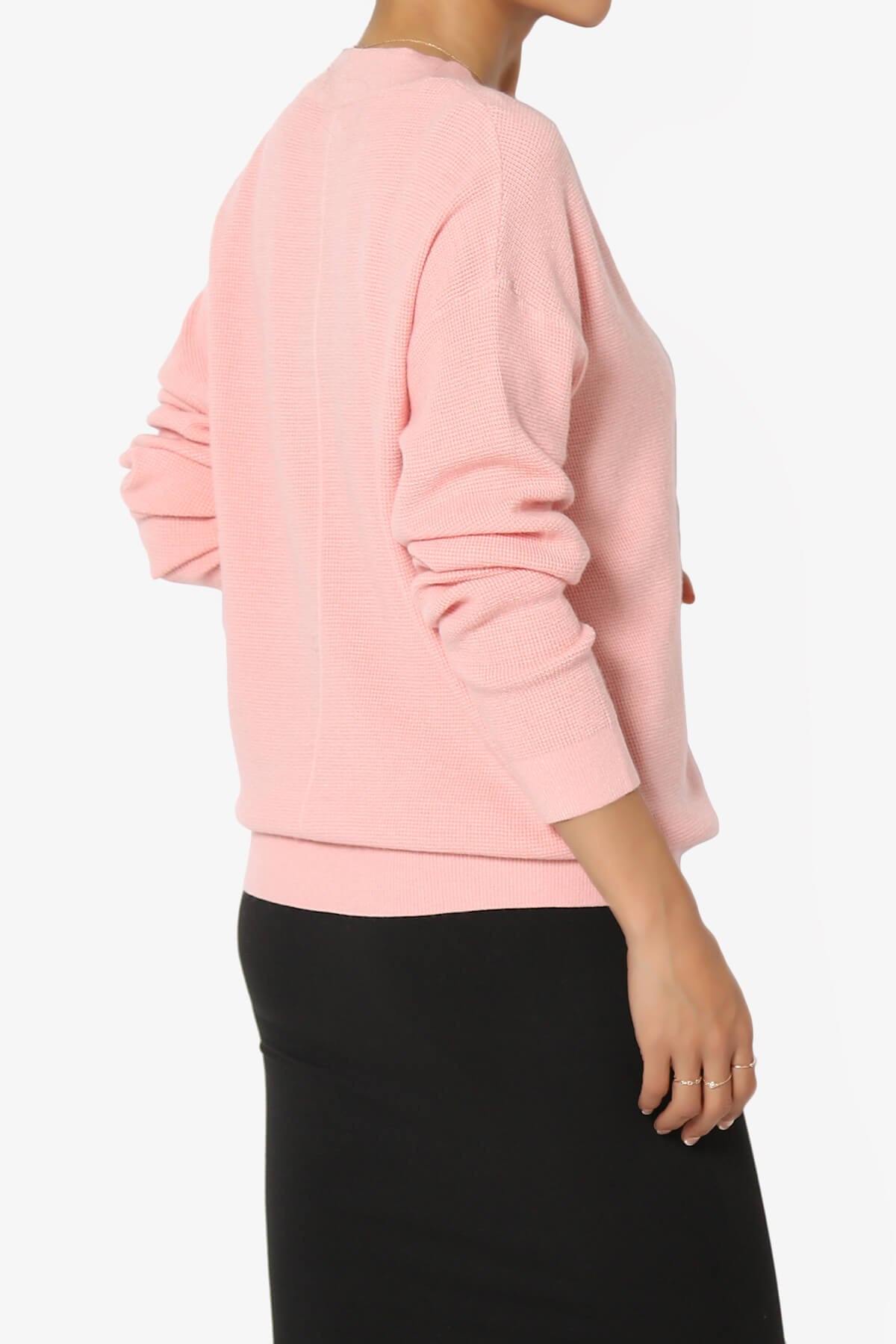 Nicky Micro Waffle Viscose Knit Cardigan DUSTY PINK_4