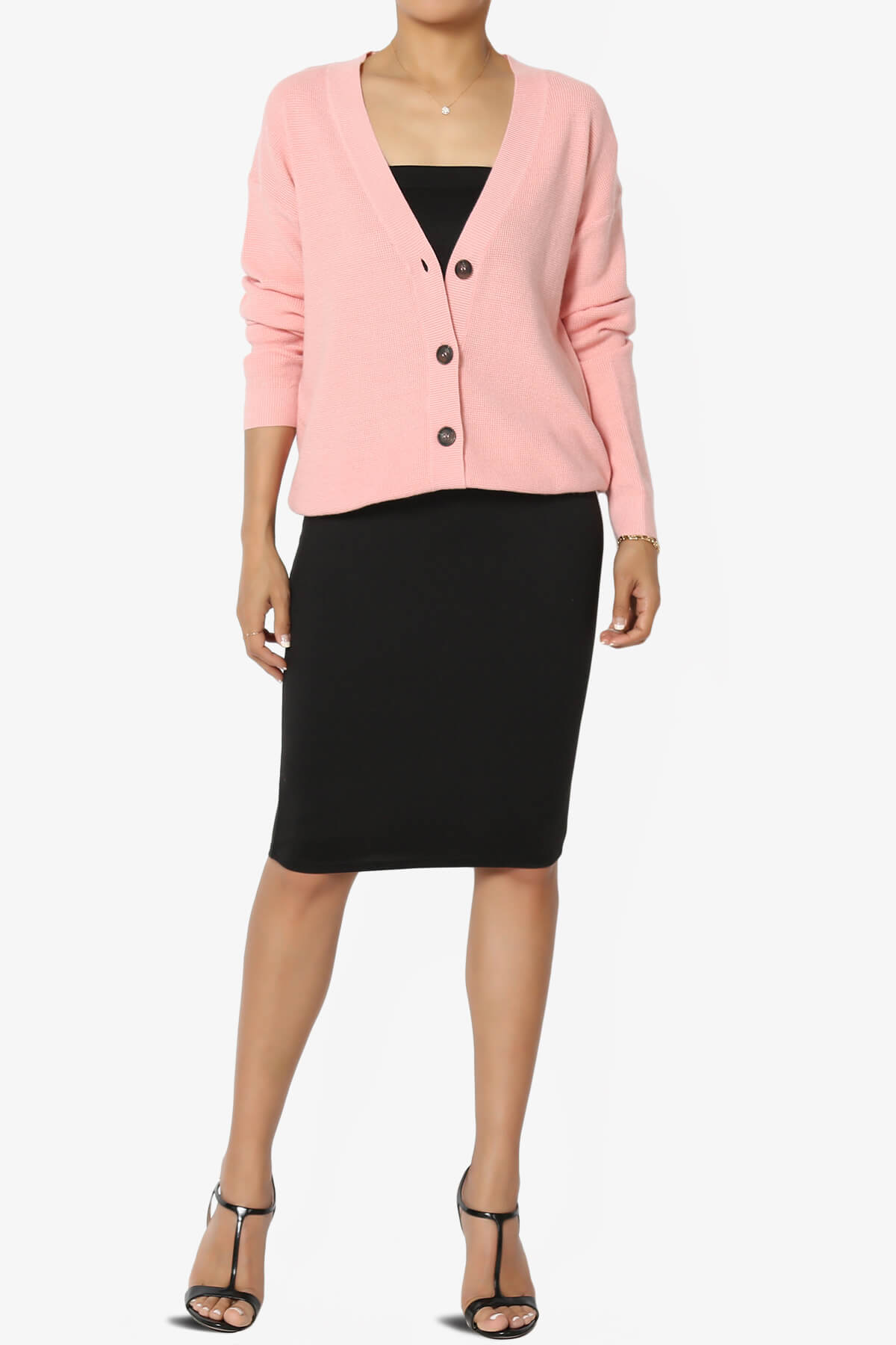 Nicky Micro Waffle Viscose Knit Cardigan DUSTY PINK_6