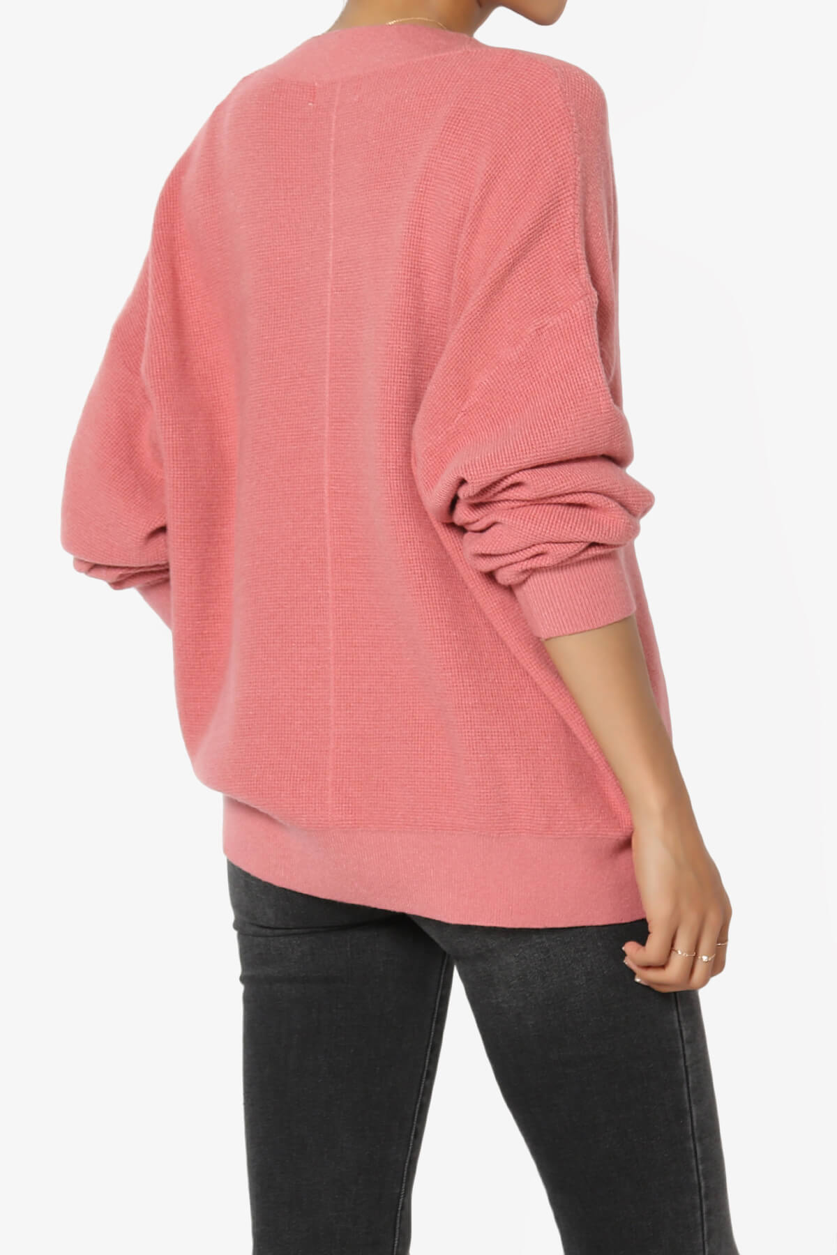 Nicky Micro Waffle Viscose Knit Cardigan DUSTY ROSE_4