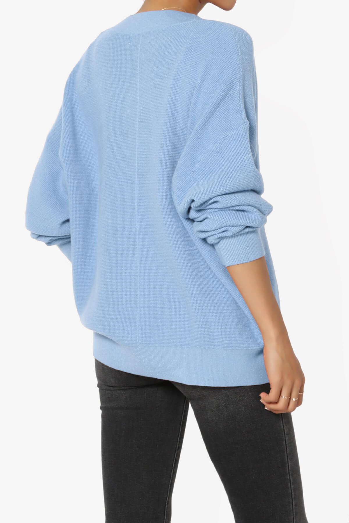 Nicky Micro Waffle Viscose Knit Cardigan LIGHT BLUE_4