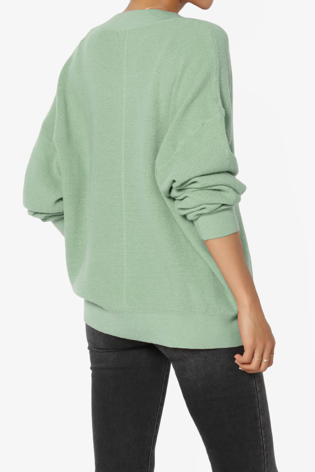 Nicky Micro Waffle Viscose Knit Cardigan LIGHT JADE_4