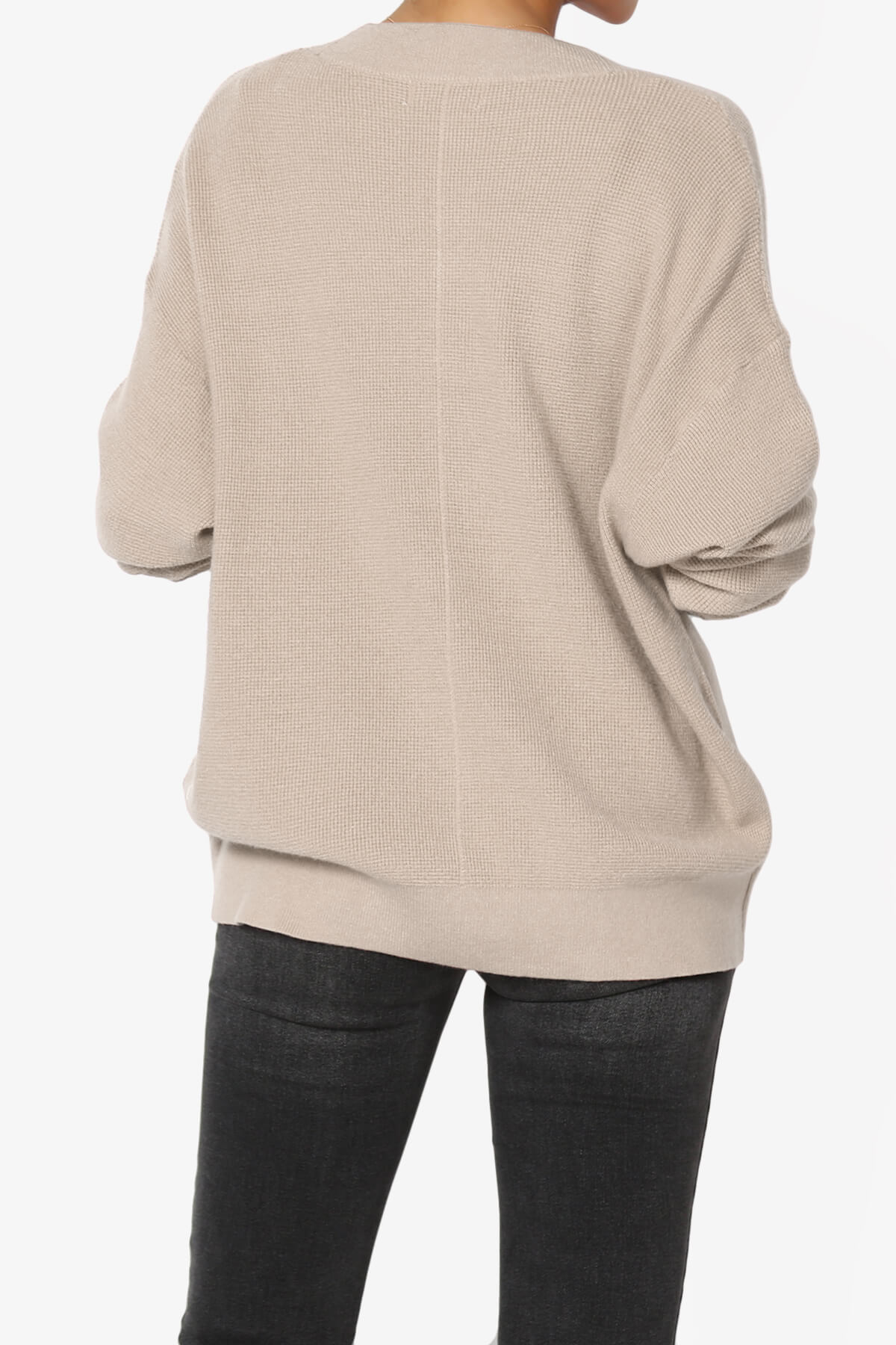 Nicky Micro Waffle Viscose Knit Cardigan LIGHT MOCHA_2