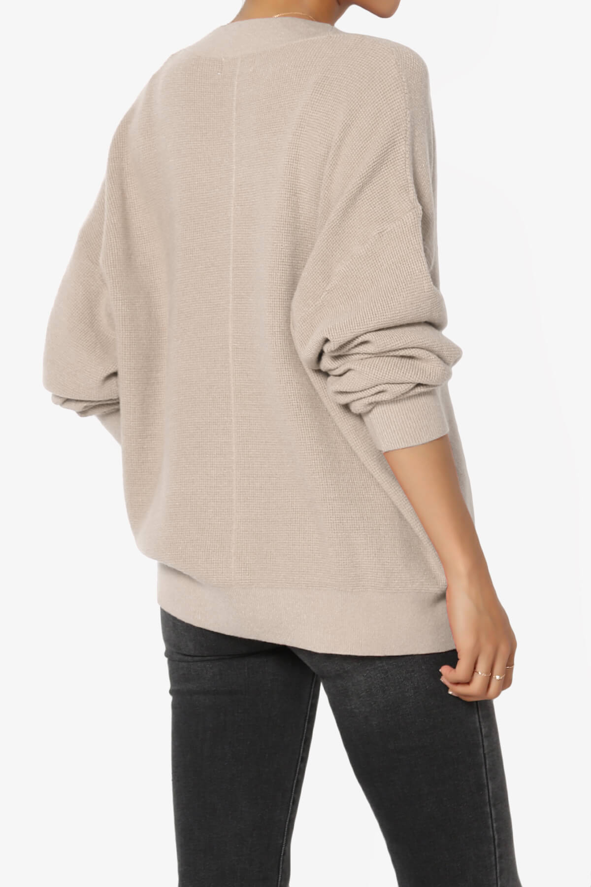 Nicky Micro Waffle Viscose Knit Cardigan LIGHT MOCHA_4