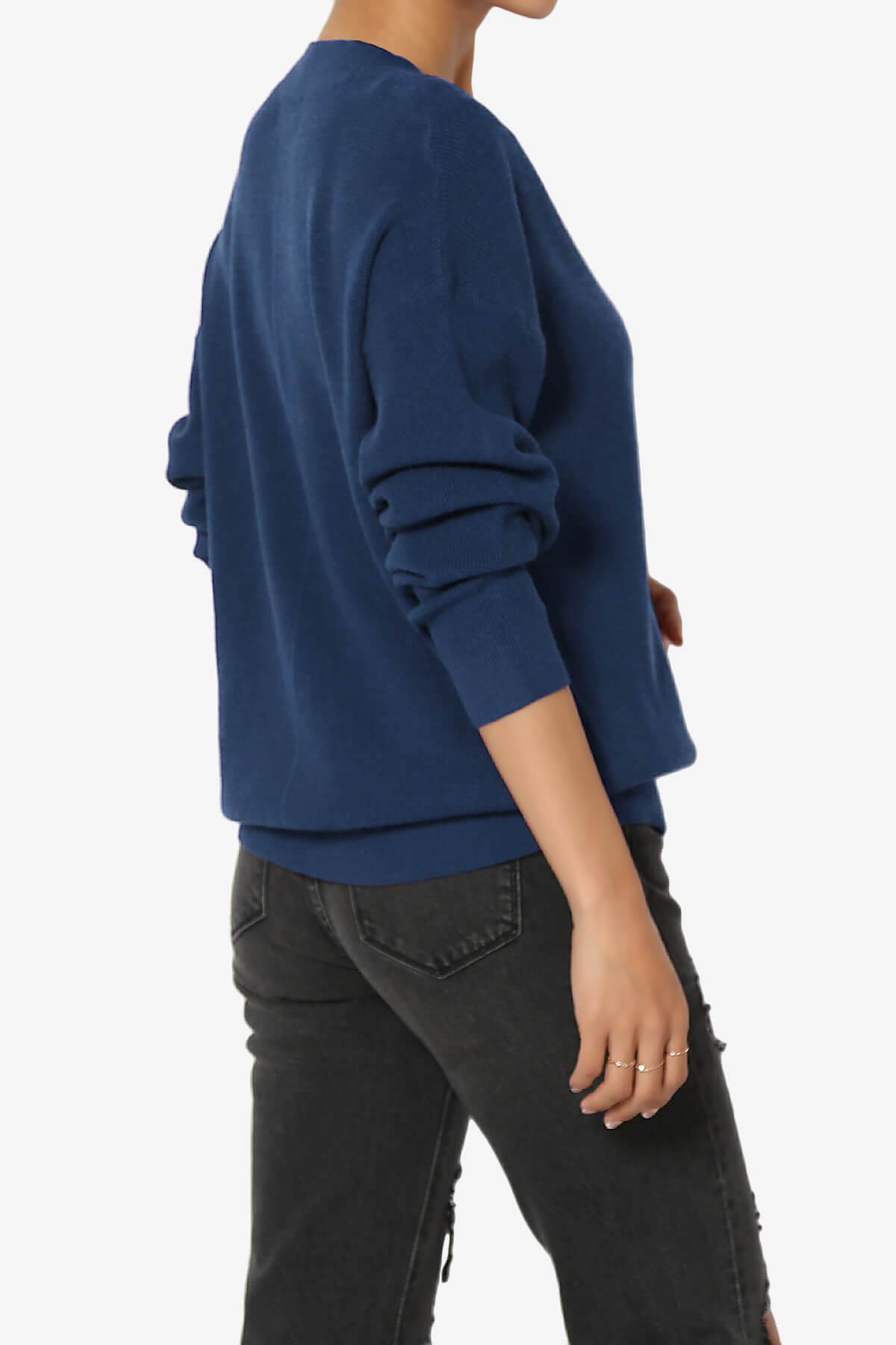Nicky Micro Waffle Viscose Knit Cardigan LIGHT NAVY_4