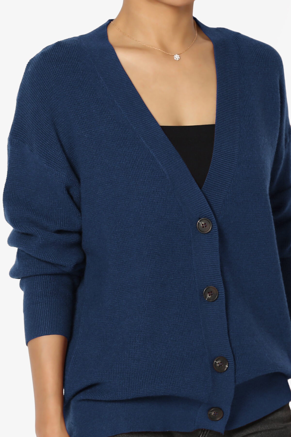 Nicky Micro Waffle Viscose Knit Cardigan LIGHT NAVY_5