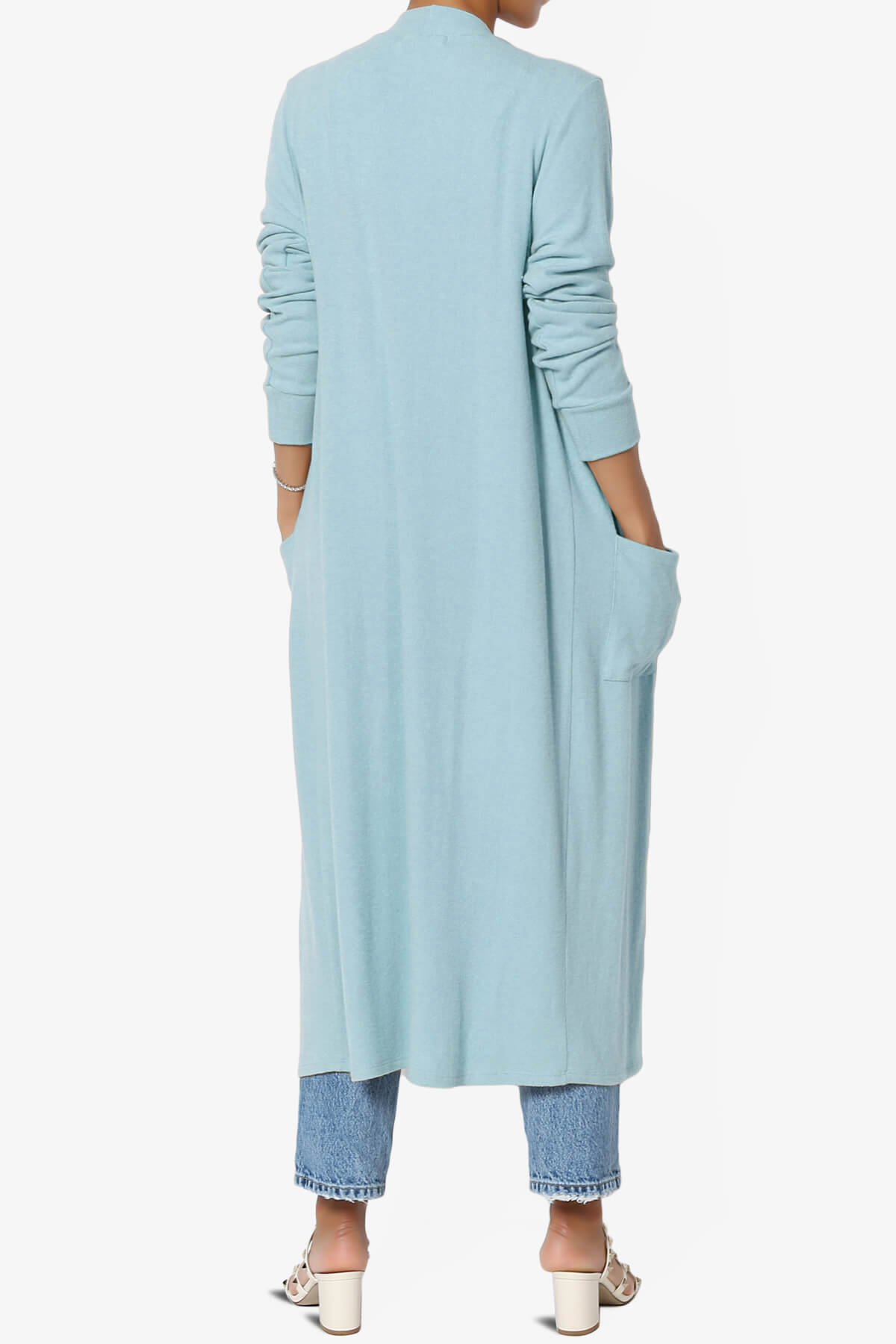 Noelle Extra Long Duster Knit Cardigan DUSTY BLUE_2